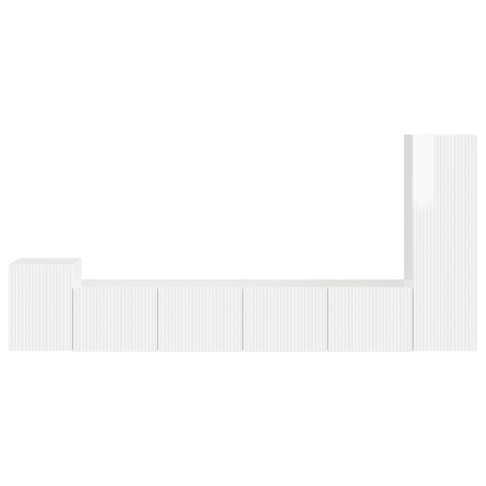 Ensemble meuble TV 3 pcs Blanc brillant Bois d'ingénierie - XIOS