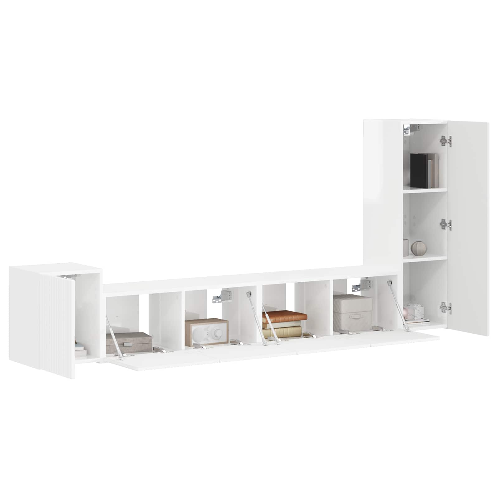 Ensemble meuble TV 3 pcs Blanc brillant Bois d'ingénierie - XIOS