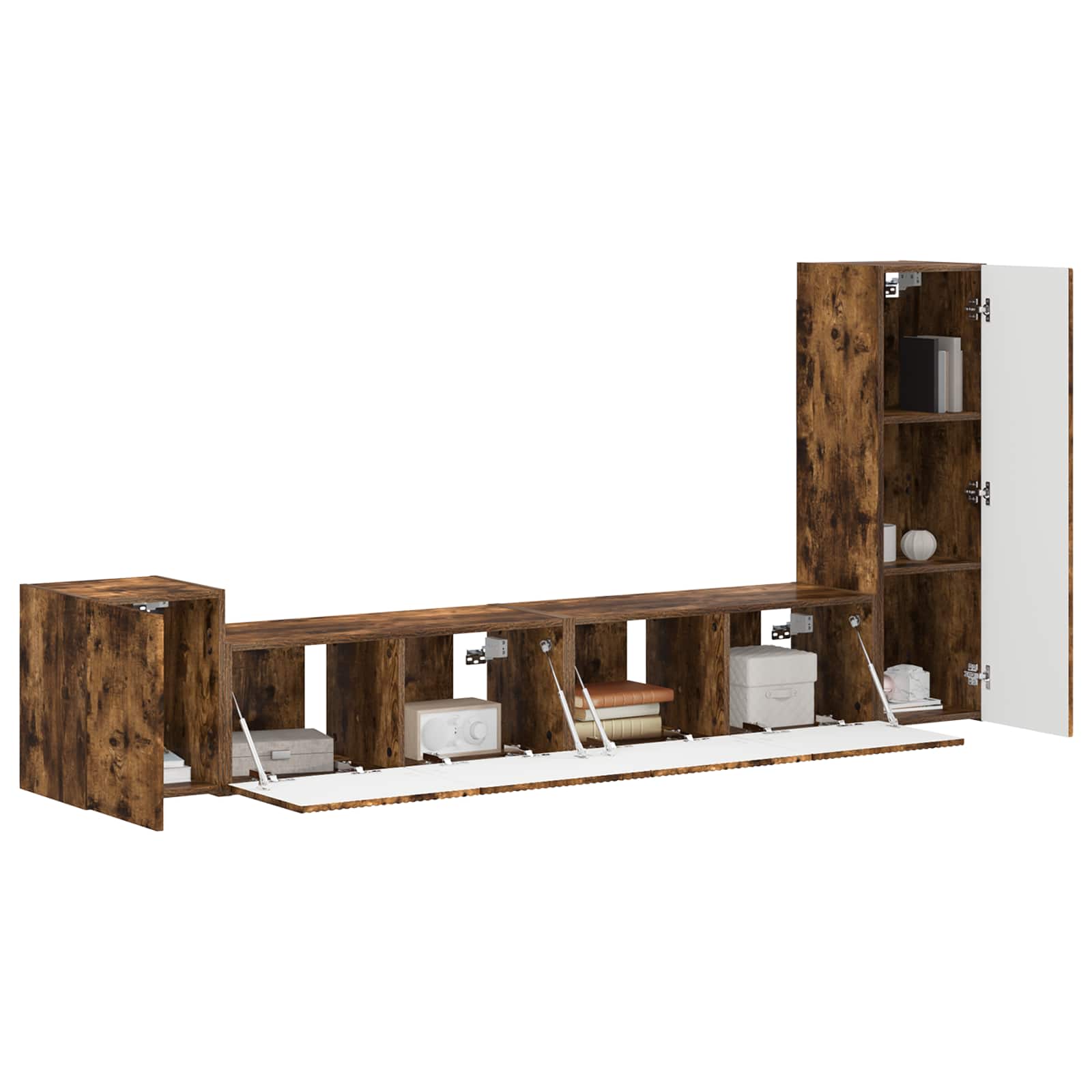 Ensemble meuble TV 3 pcs Chêne fumé Bois d'ingénierie - XIOS