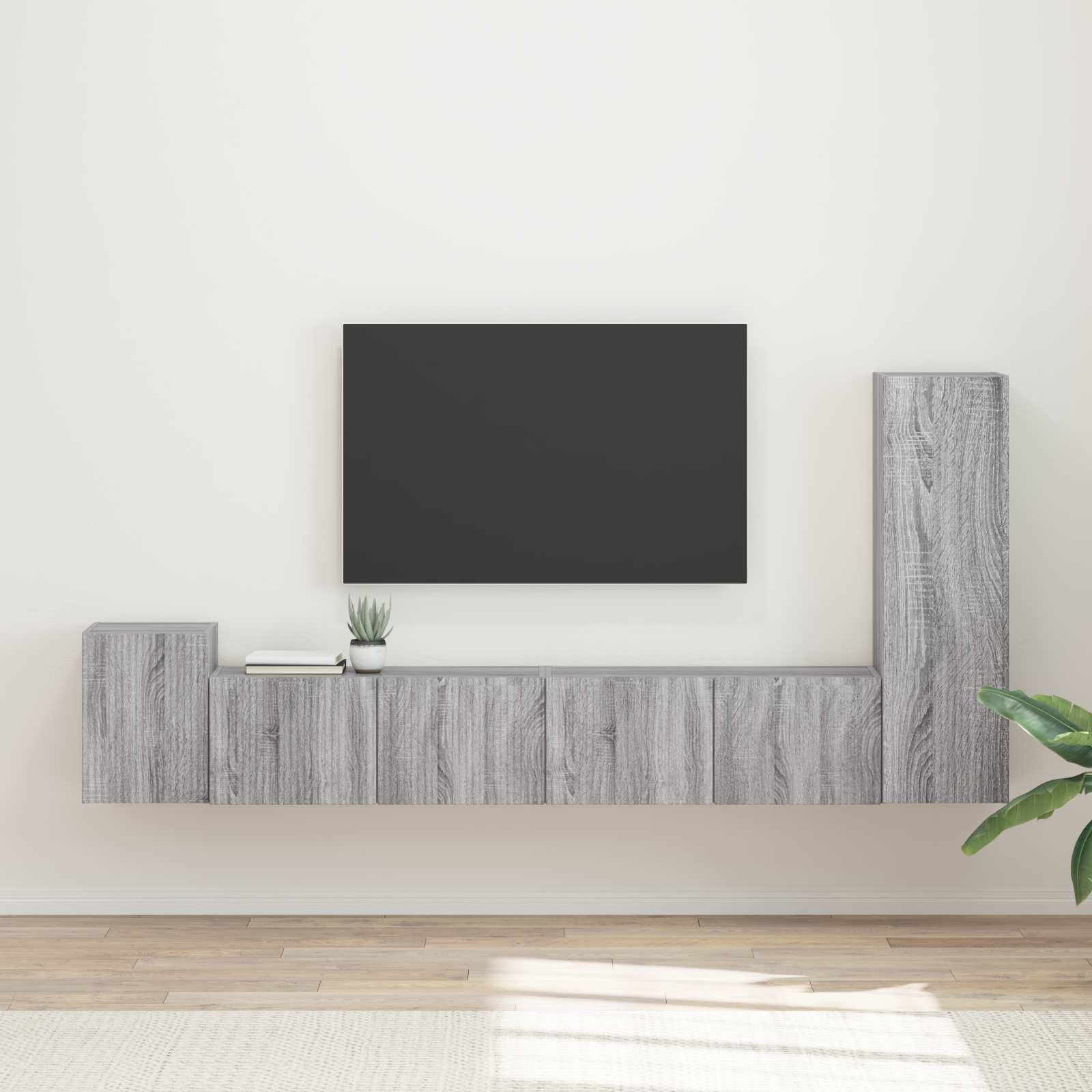 Ensemble meuble TV 3 pcs Gris Sonoma Bois d'ingénierie - XIOS