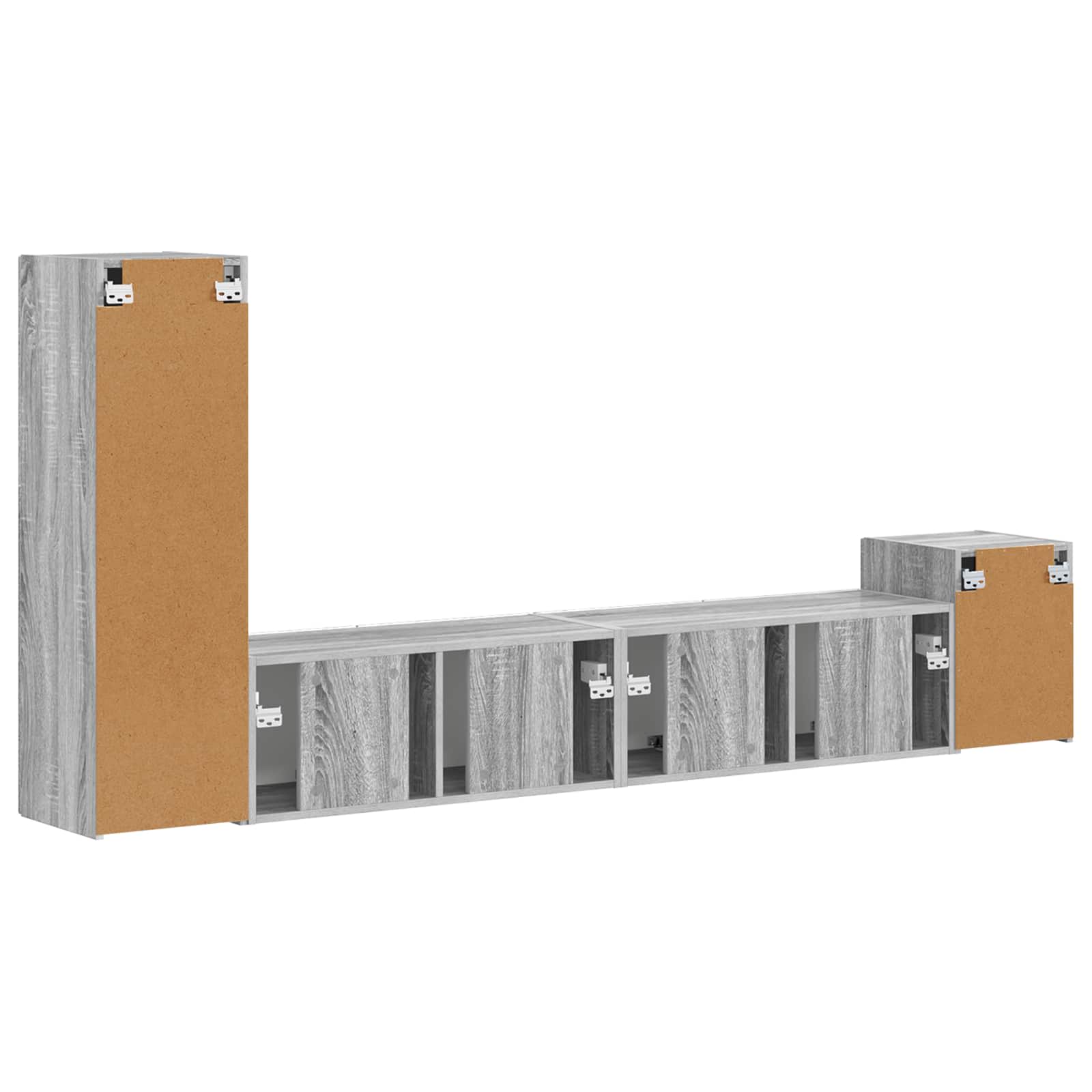 Ensemble meuble TV 3 pcs Gris Sonoma Bois d'ingénierie - XIOS