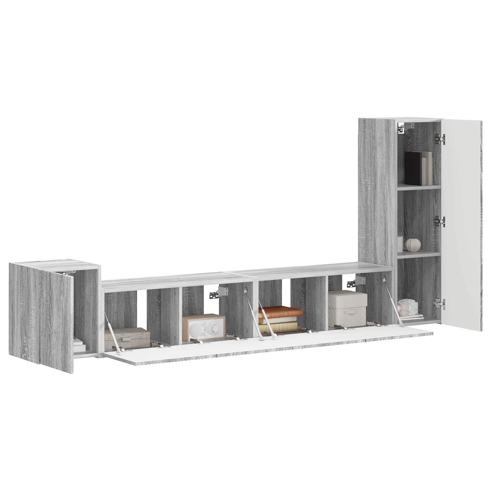 Ensemble meuble TV 3 pcs Gris Sonoma Bois d'ingénierie - XIOS