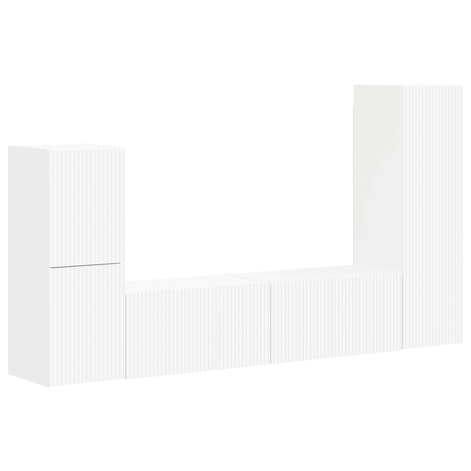 Ensemble meuble TV Montage mural 4 pcs Blanc Bois d'ingénierie - XIOS