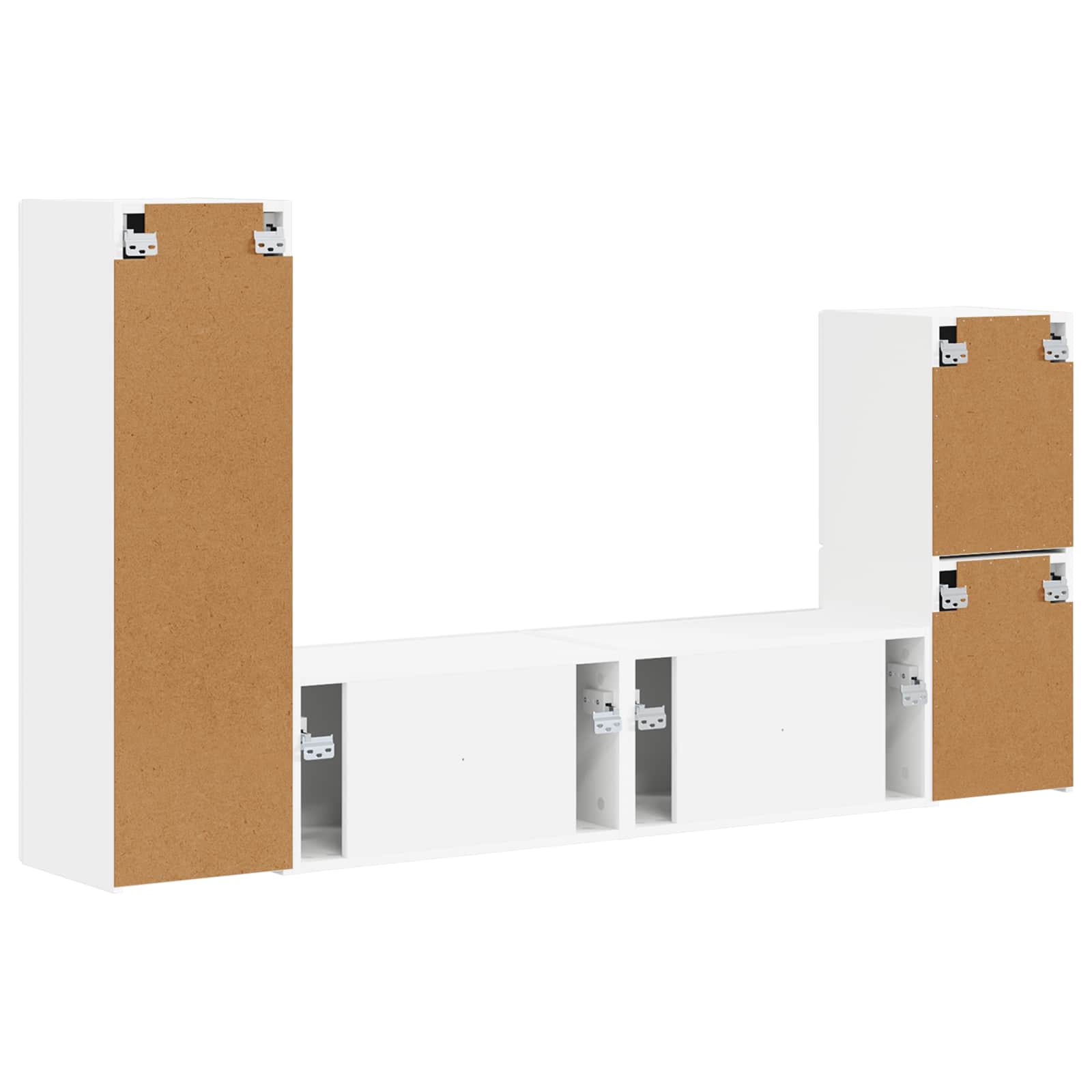 Ensemble meuble TV Montage mural 4 pcs Blanc Bois d'ingénierie - XIOS