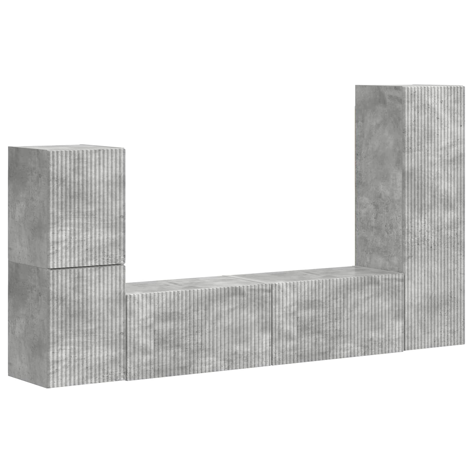 Ensemble meuble TV 4 pcs Gris béton Bois d'ingénierie - XIOS