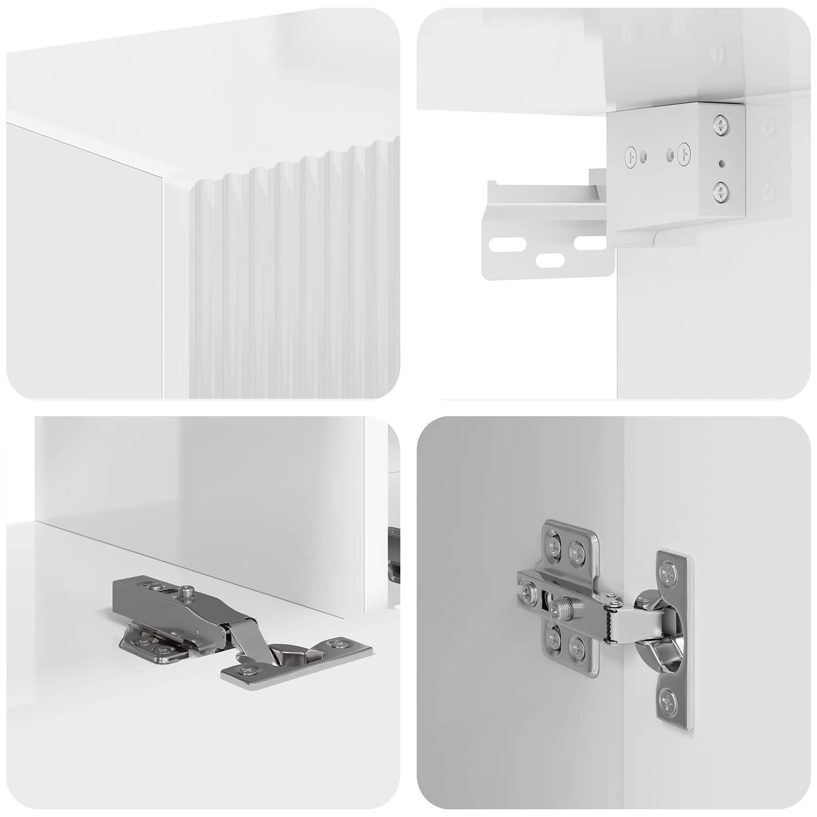 Ensemble meuble TV 4 pcs Blanc brillant Bois d'ingénierie - XIOS