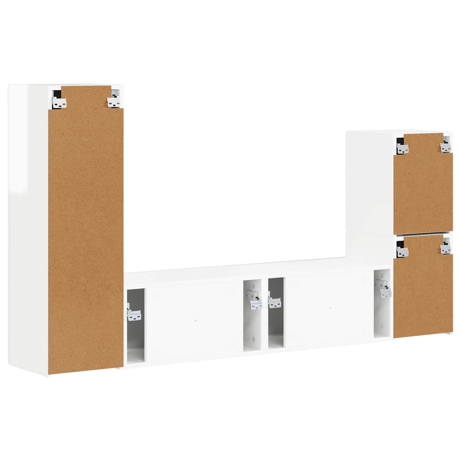 Ensemble meuble TV 4 pcs Blanc brillant Bois d'ingénierie - XIOS