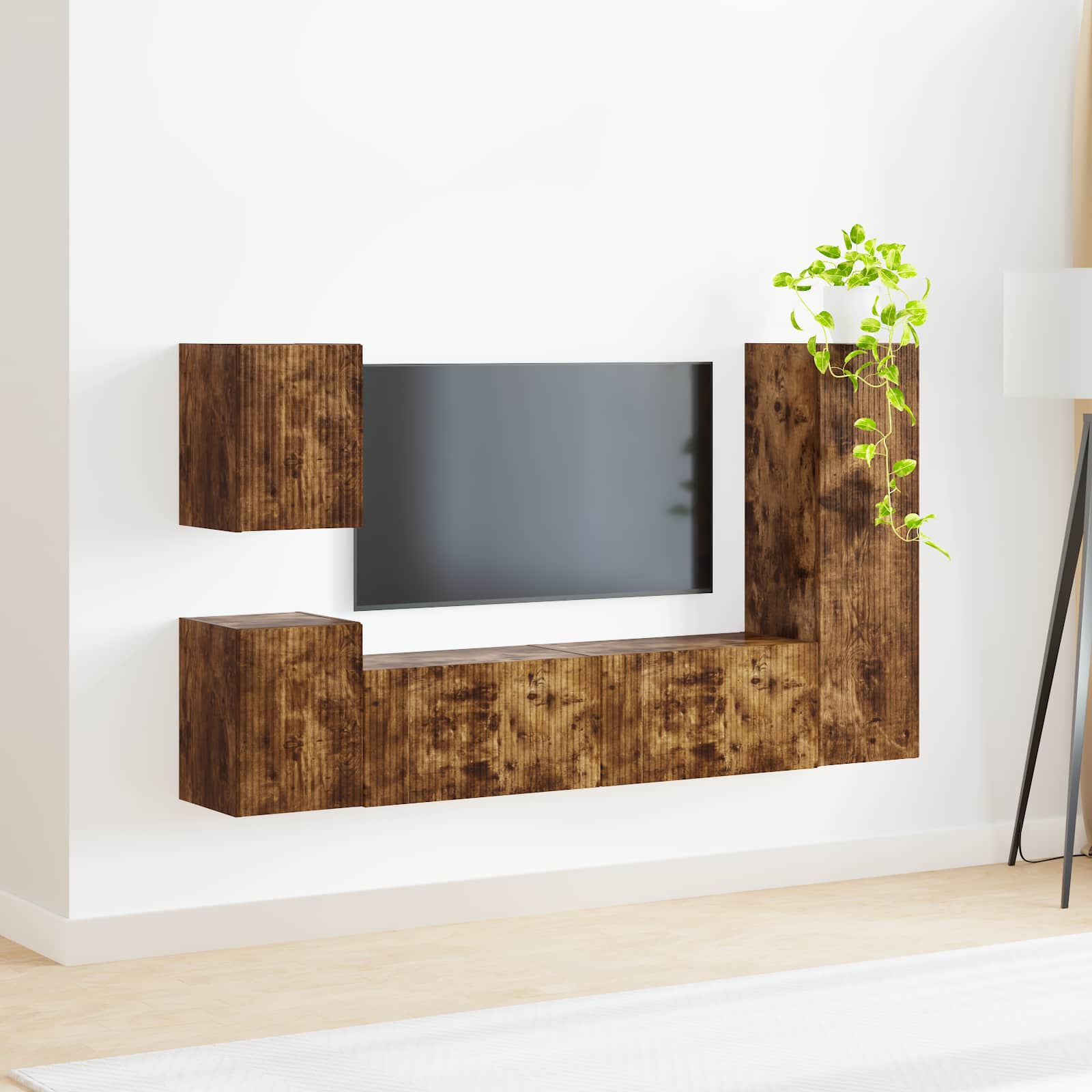 Ensemble meuble TV 4 pcs Chêne fumé Bois d'ingénierie - XIOS