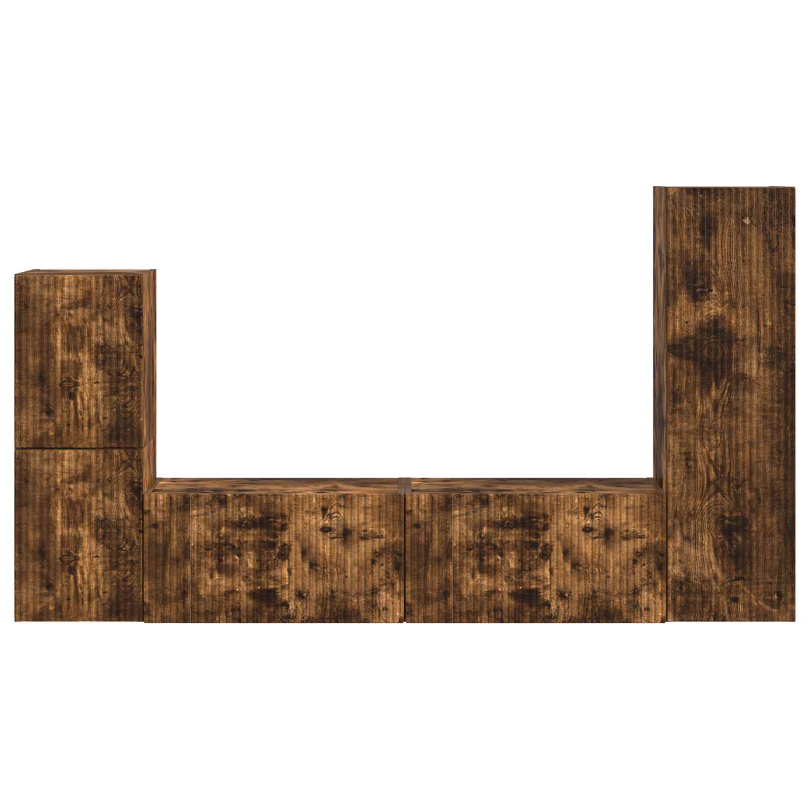 Ensemble meuble TV 4 pc Chêne fumé Bois d'ingénierie