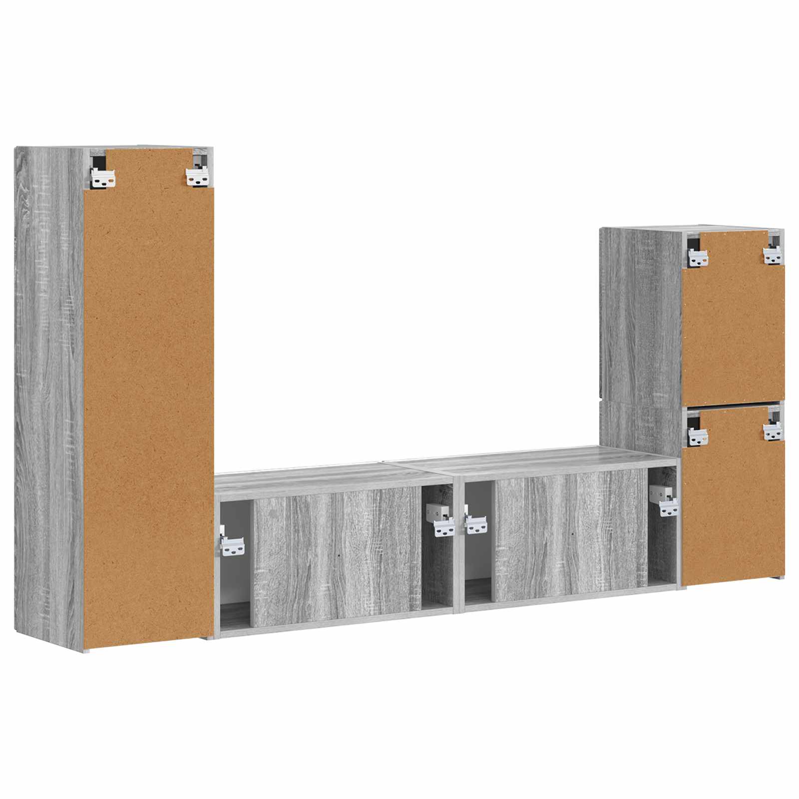 Ensemble meuble TV 4 pcs Gris Sonoma Bois d'ingénierie - XIOS
