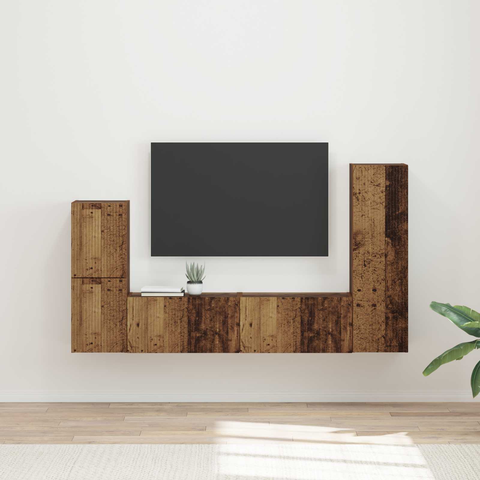 Ensemble meuble TV 4 pcs Bois ancien Bois d'ingénierie - XIOS