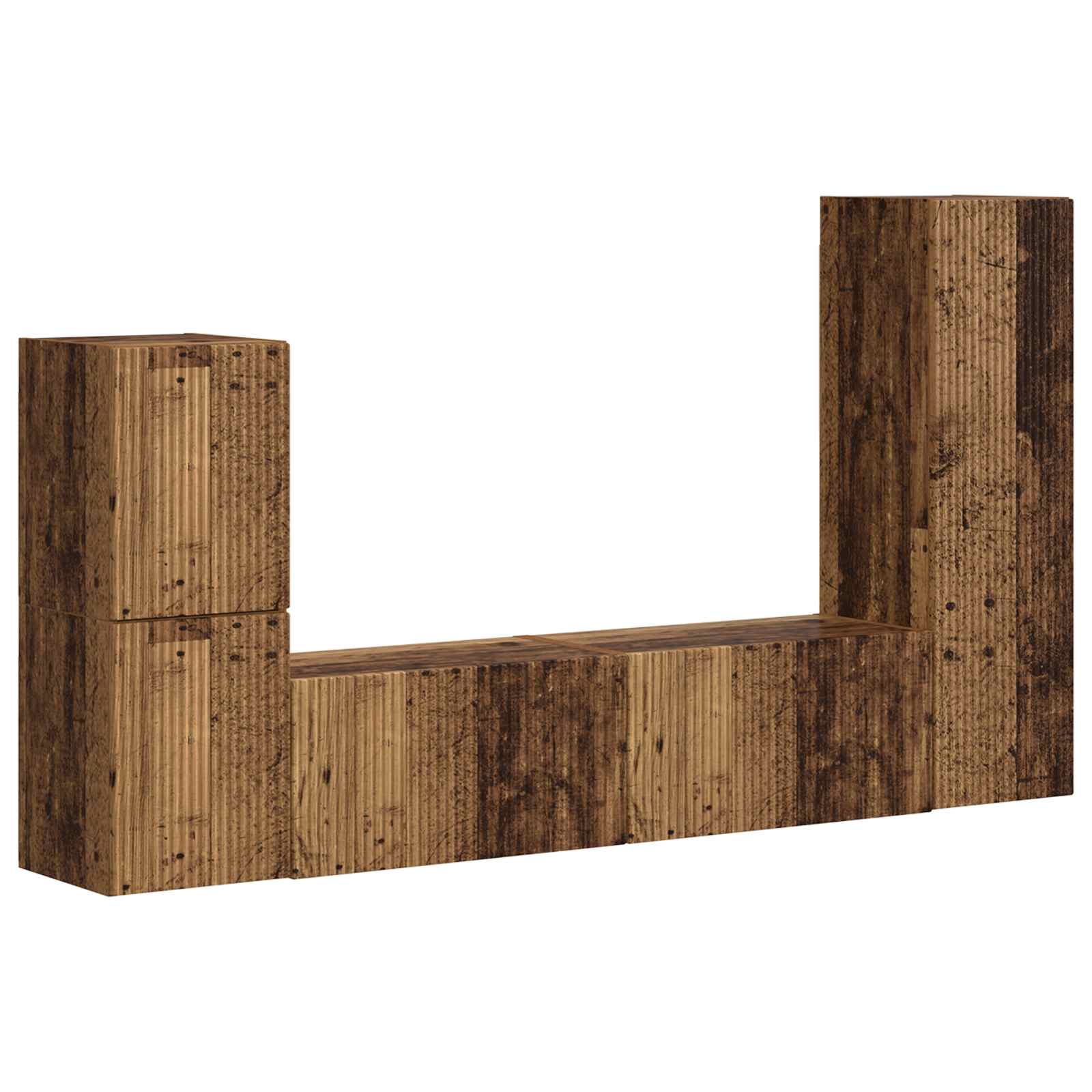 Ensemble meuble TV 4 pcs Bois ancien Bois d'ingénierie - XIOS