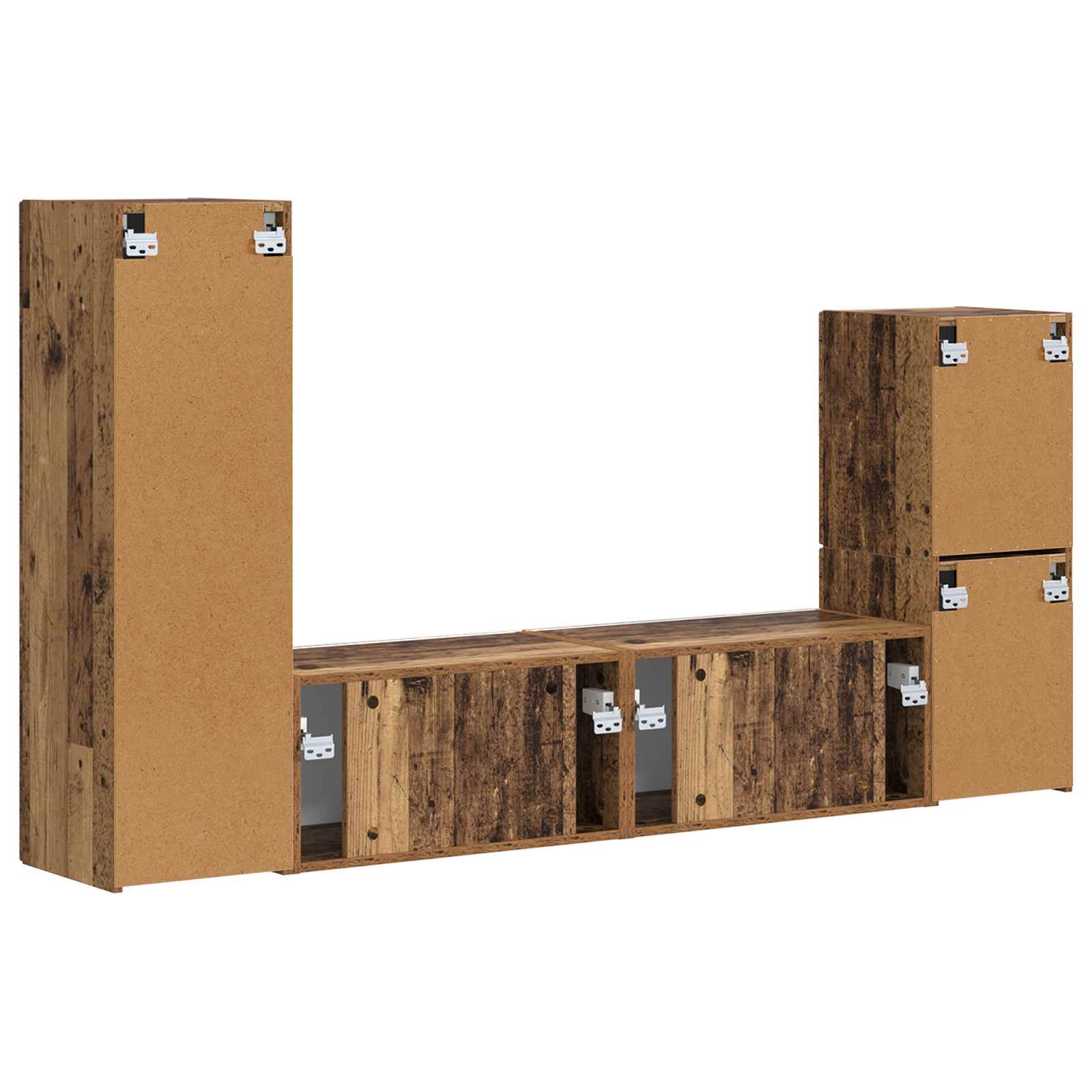 Ensemble meuble TV 4 pcs Bois ancien Bois d'ingénierie - XIOS