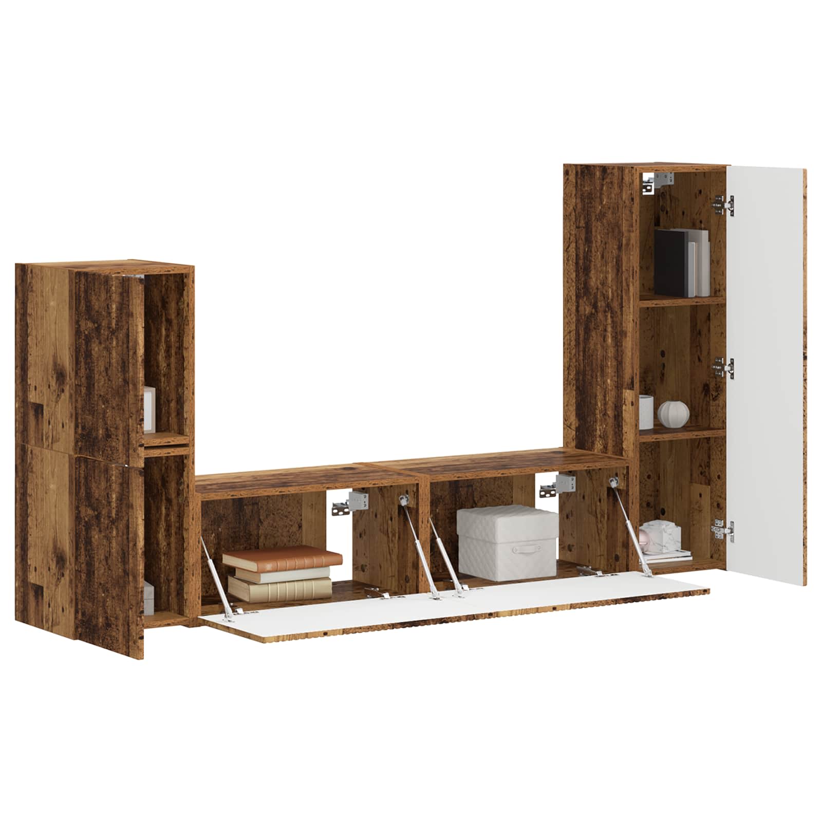 Ensemble meuble TV 4 pcs Bois ancien Bois d'ingénierie - XIOS