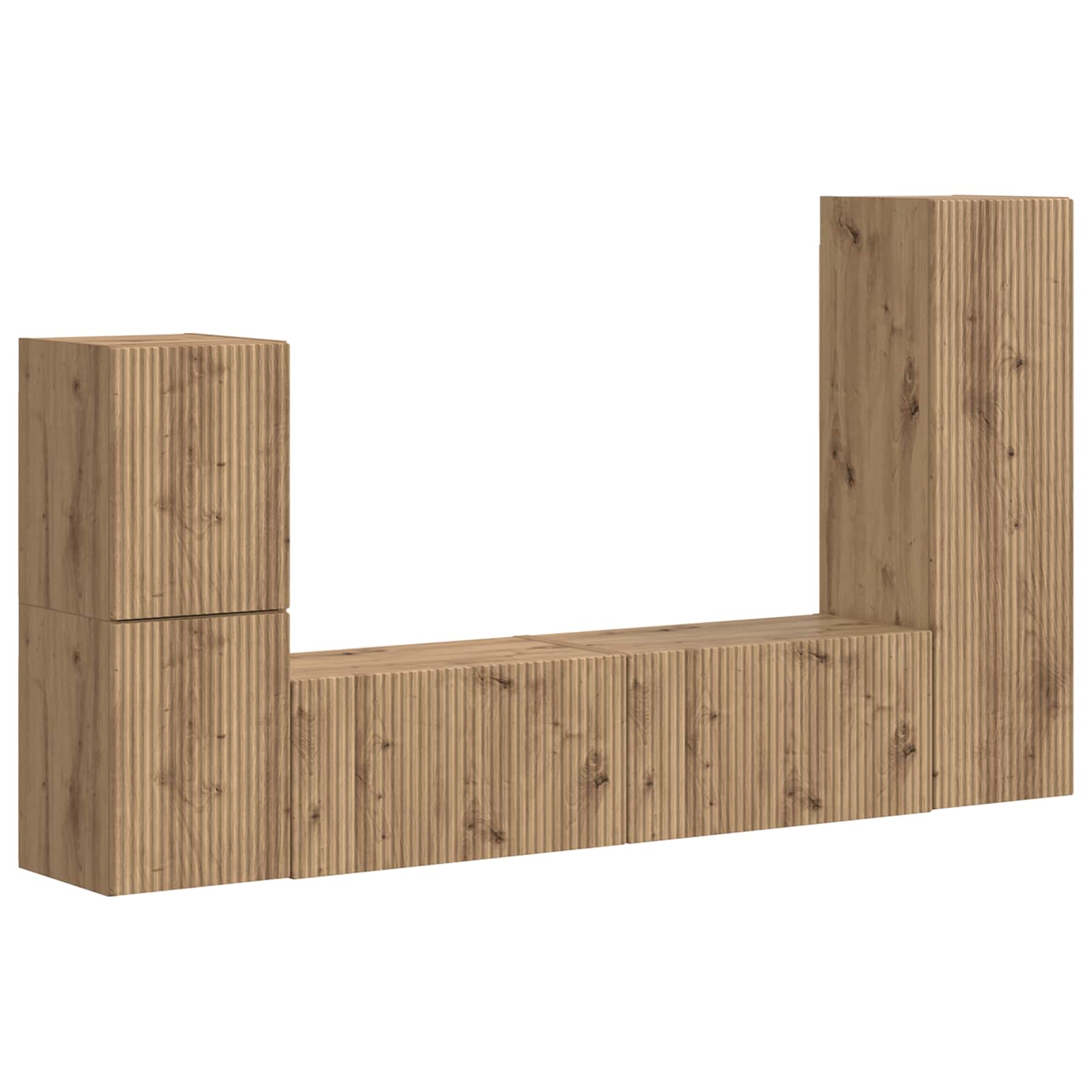 Ensemble meuble TV 4 pcs Chêne artisanal Bois d'ingénierie - XIOS