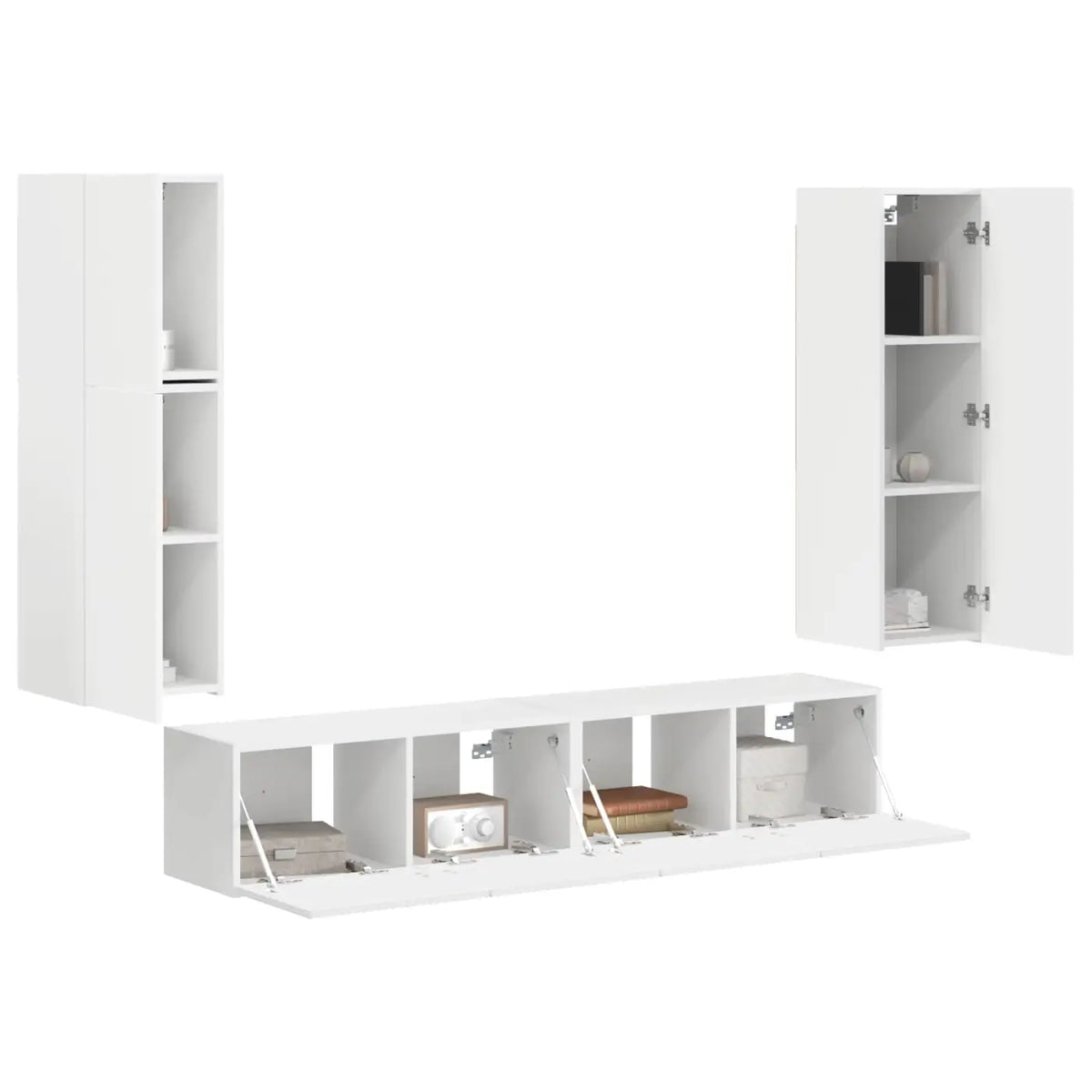 Ensemble meuble TV 4 pc Blanc Bois d’ingénierie - XIOS