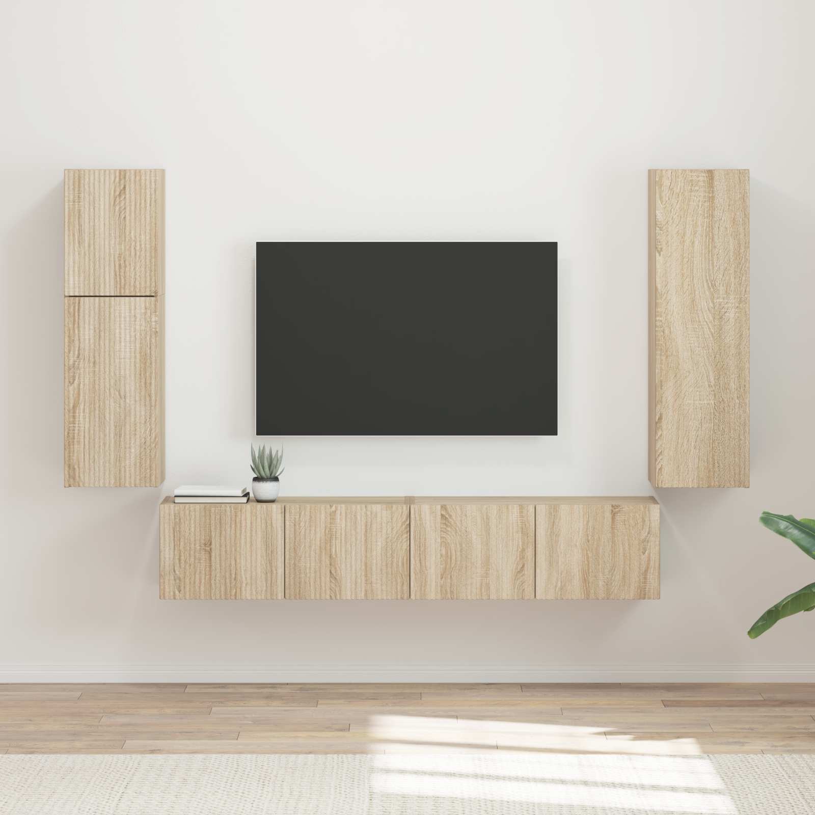 Ensemble meuble TV 4 pc Chêne Sonoma Bois d'ingénierie