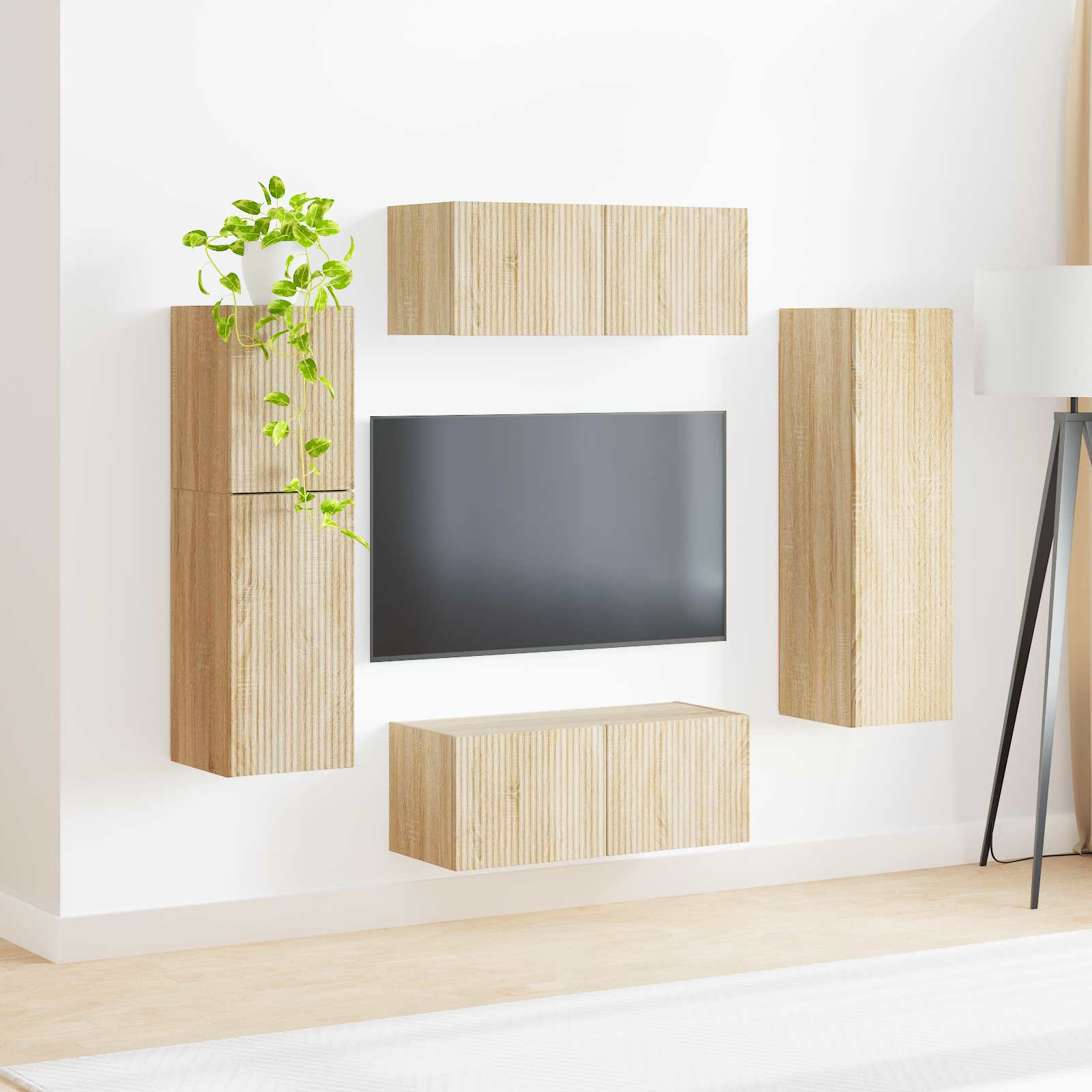 Ensemble meuble TV 4 pcs Chêne Sonoma Bois d'ingénierie - XIOS