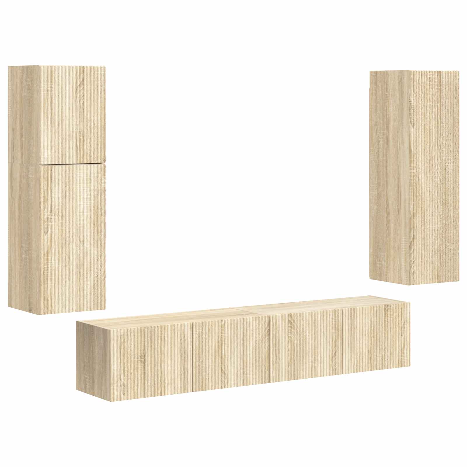 Ensemble meuble TV 4 pc Chêne Sonoma Bois d'ingénierie