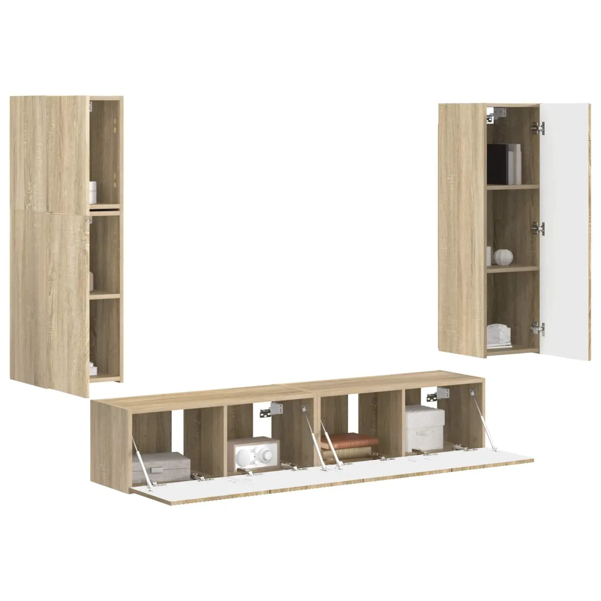 Ensemble meuble TV 4 pc Chêne Sonoma Bois d’ingénierie - XIOS