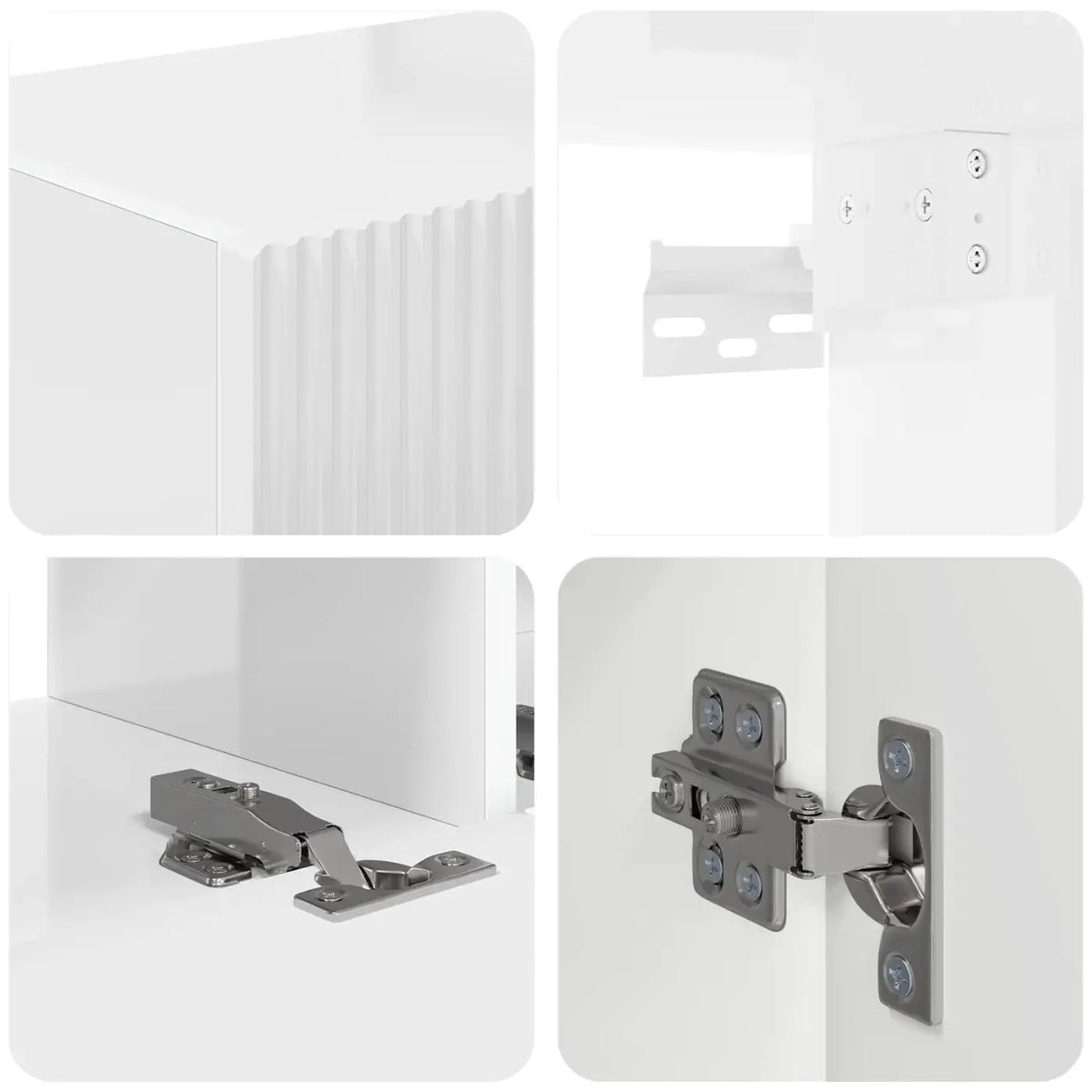 Ensemble meuble TV 4 pc Blanc brillant Bois d’ingénierie - XIOS