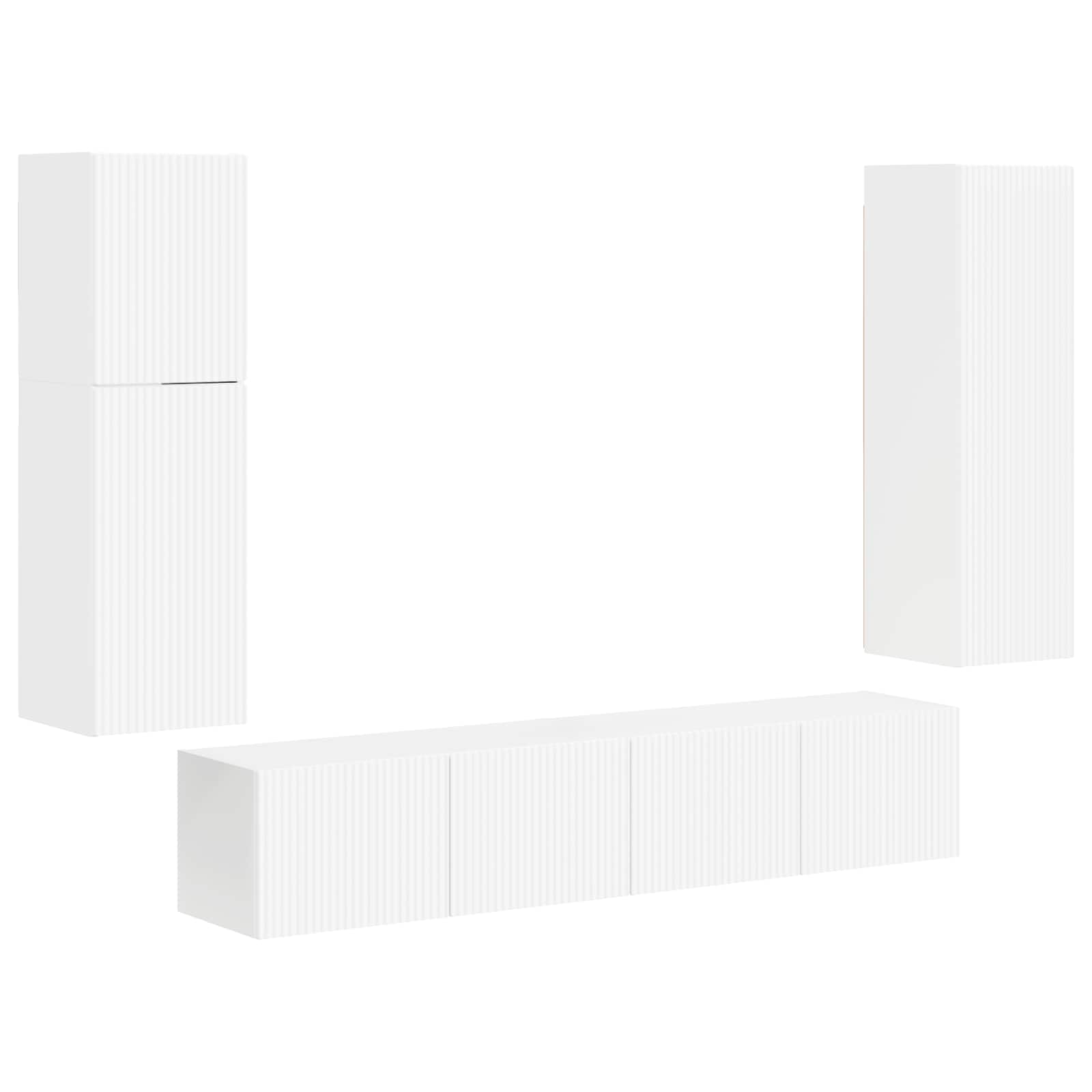 Ensemble meuble TV 4 pcs Blanc brillant Bois d'ingénierie - XIOS