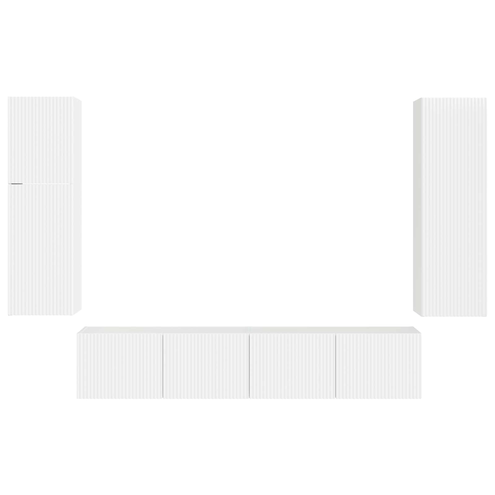 Ensemble meuble TV 4 pcs Blanc brillant Bois d'ingénierie - XIOS