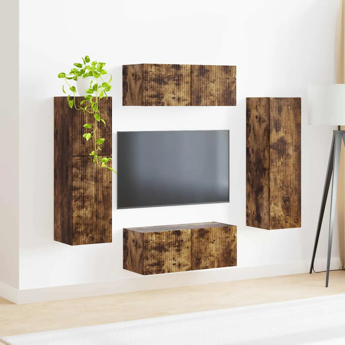 Ensemble meuble TV 4 pc Chêne fumé Bois d’ingénierie - XIOS