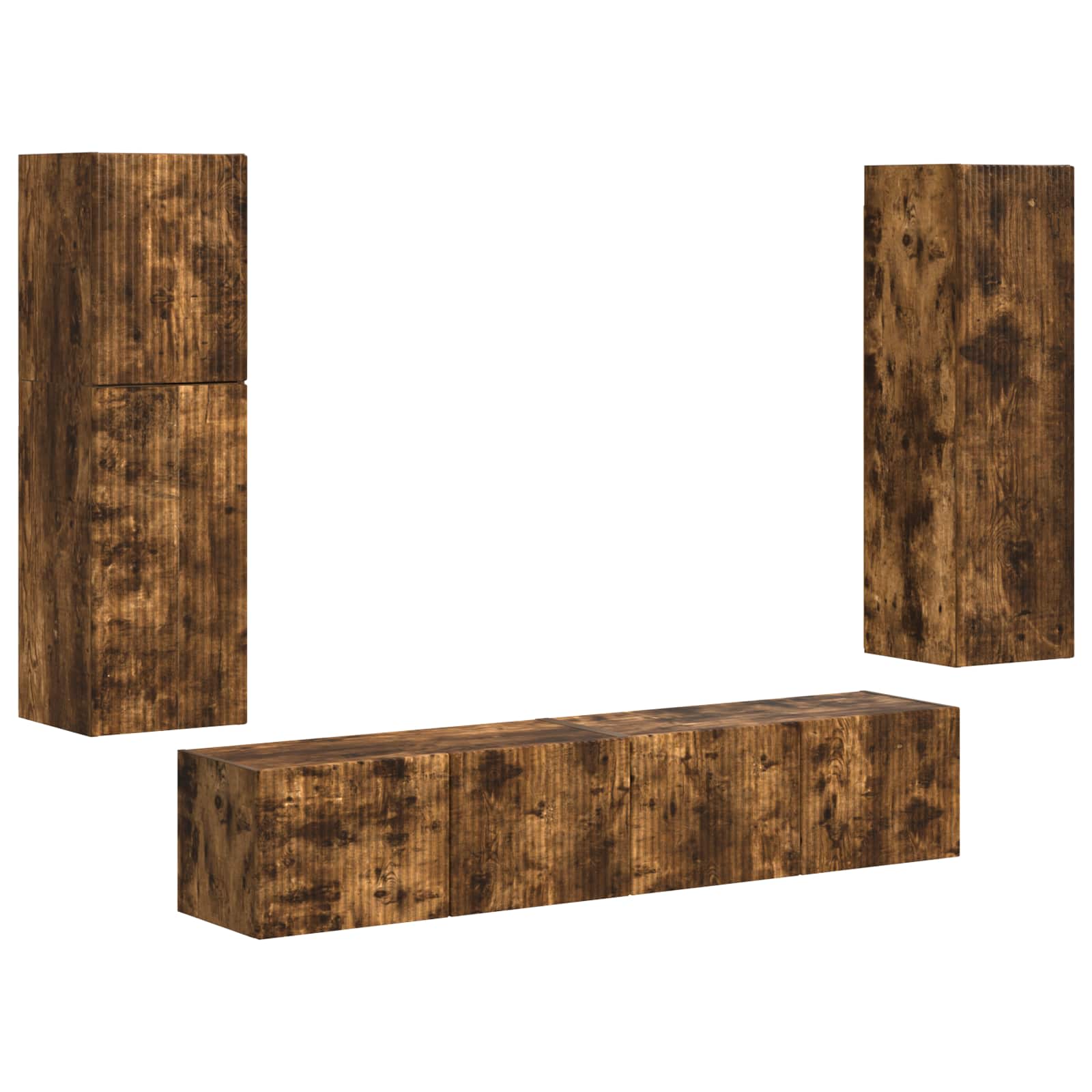 Ensemble meuble TV 4 pcs Chêne fumé Bois d'ingénierie - XIOS
