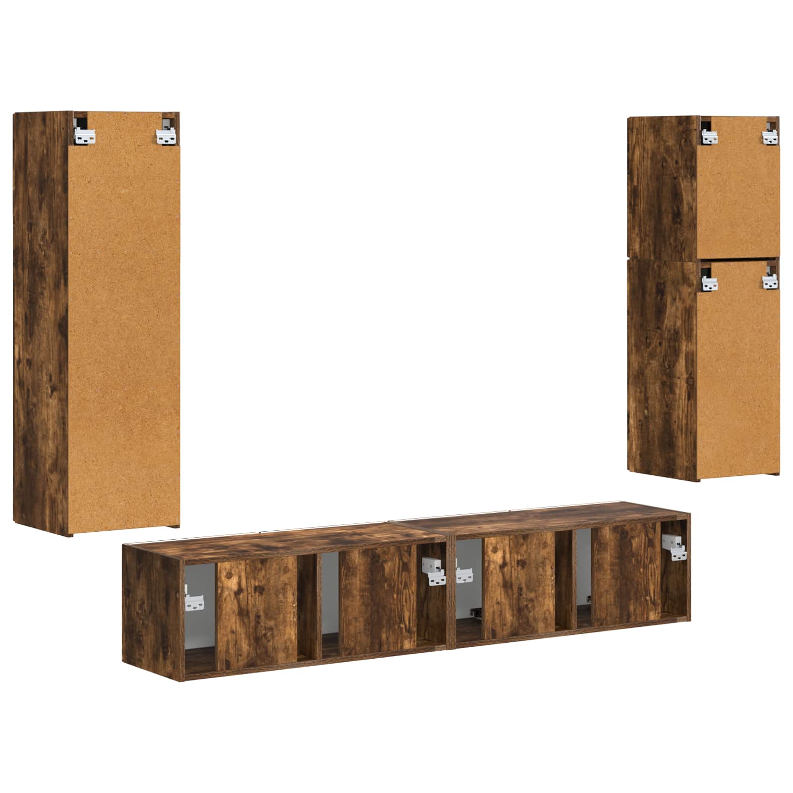 Ensemble meuble TV 4 pcs Chêne fumé Bois d'ingénierie - XIOS