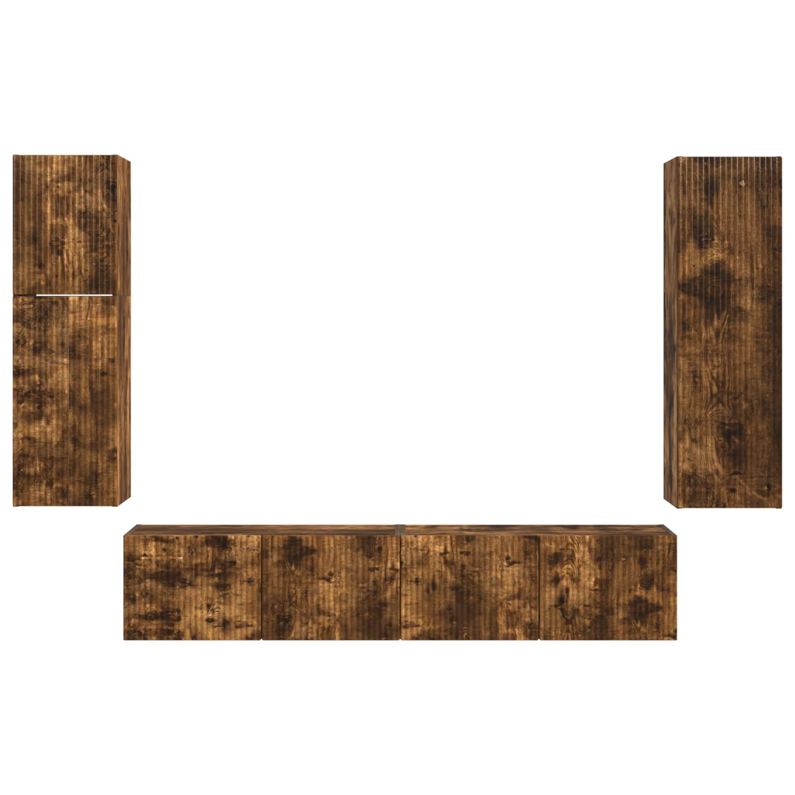 Ensemble meuble TV 4 pcs Chêne fumé Bois d'ingénierie - XIOS