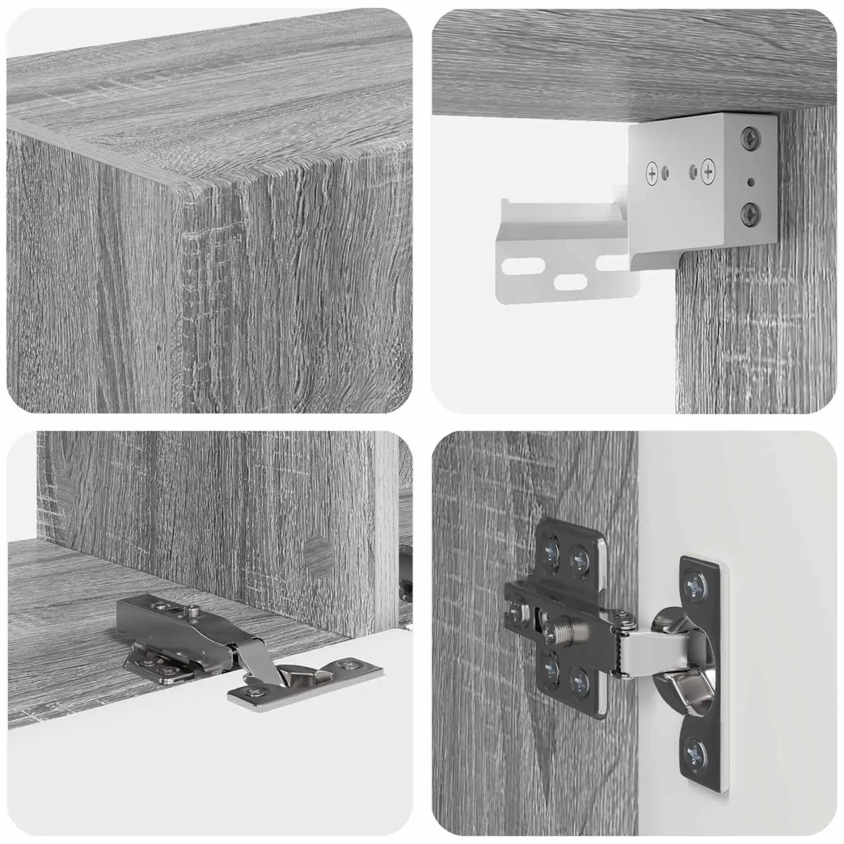 Ensemble meuble TV 4 pc Gris Sonoma Bois d’ingénierie - XIOS