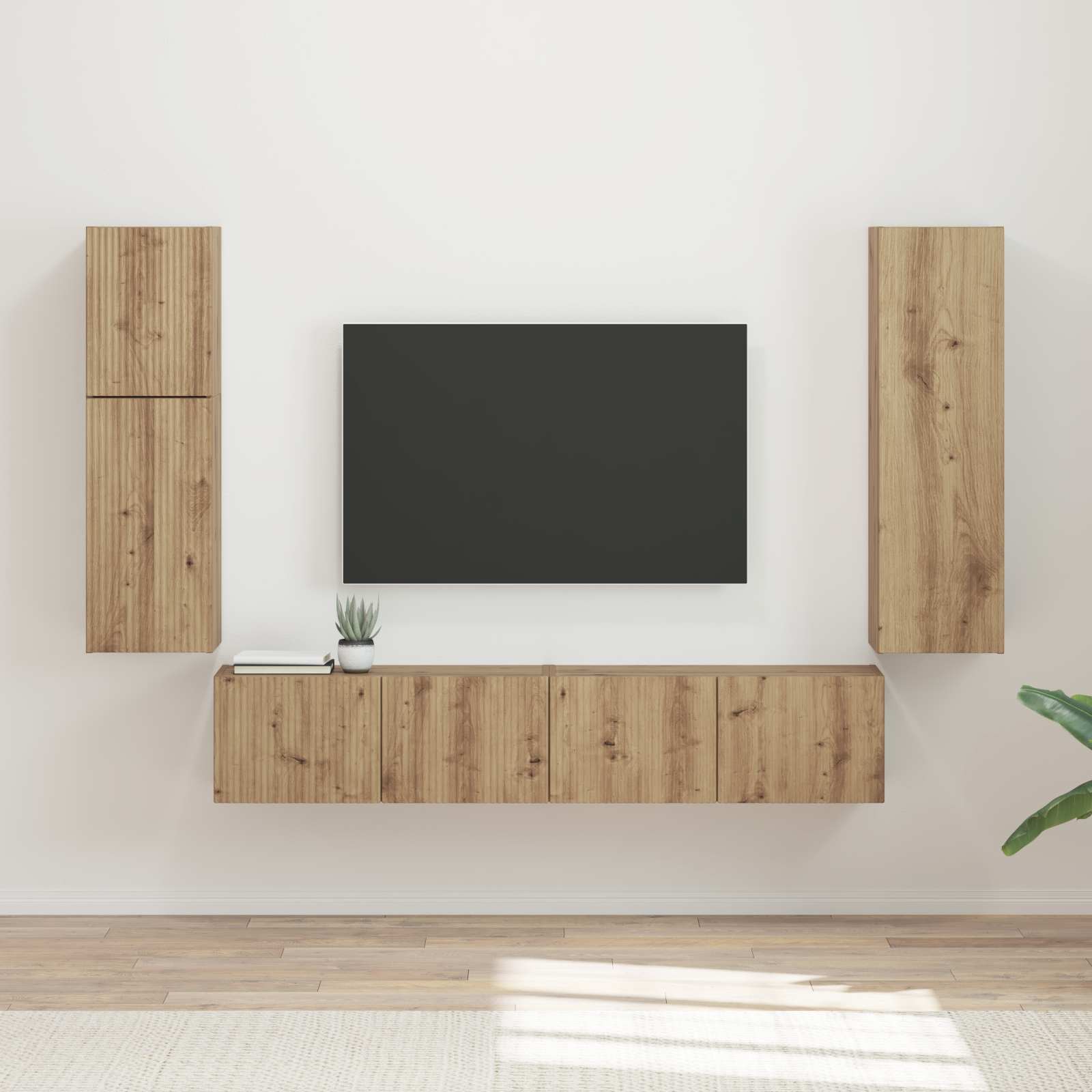 Ensemble meuble TV 4 pcs Chêne artisanal Bois d'ingénierie - XIOS
