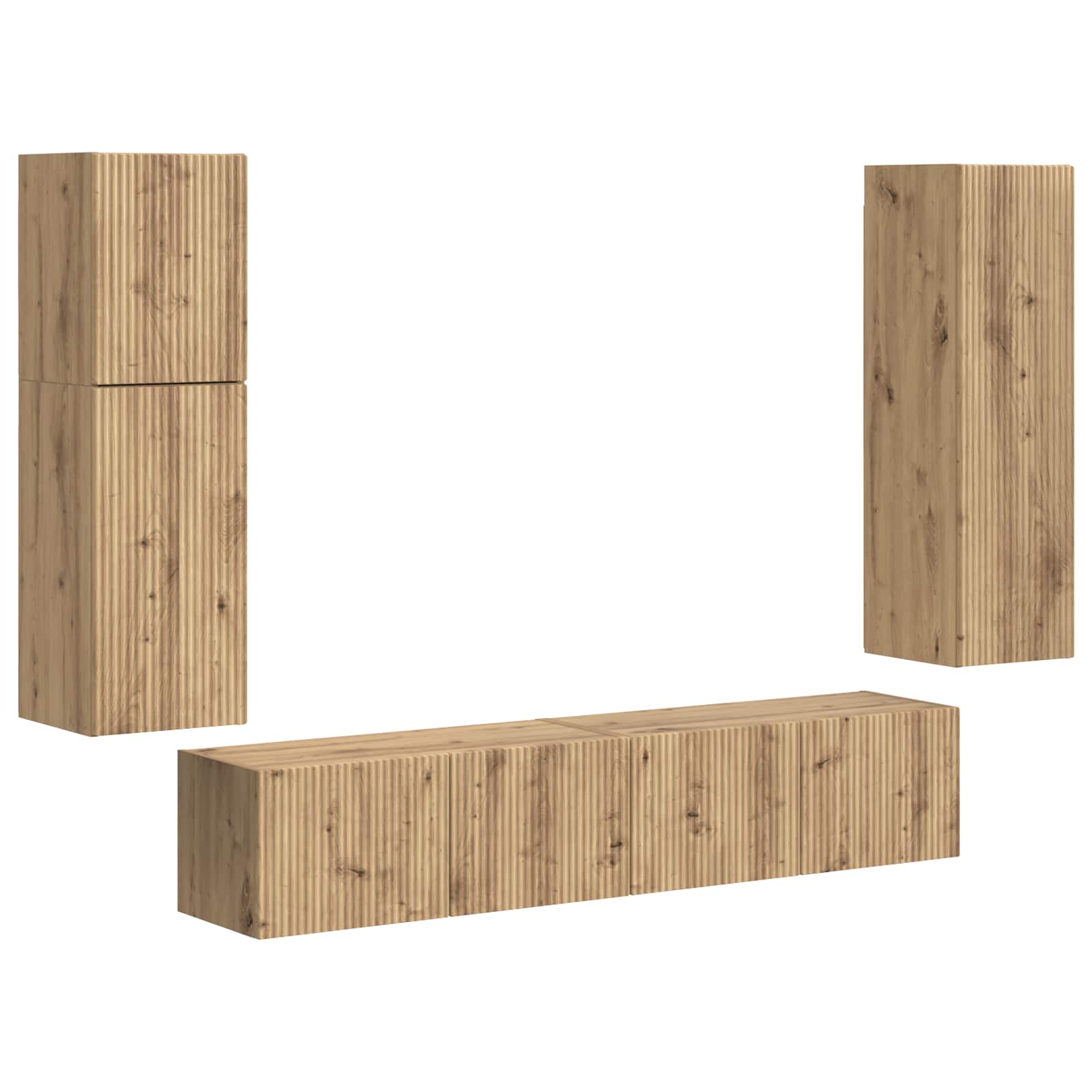 Ensemble meuble TV 4 pcs Chêne artisanal Bois d'ingénierie - XIOS