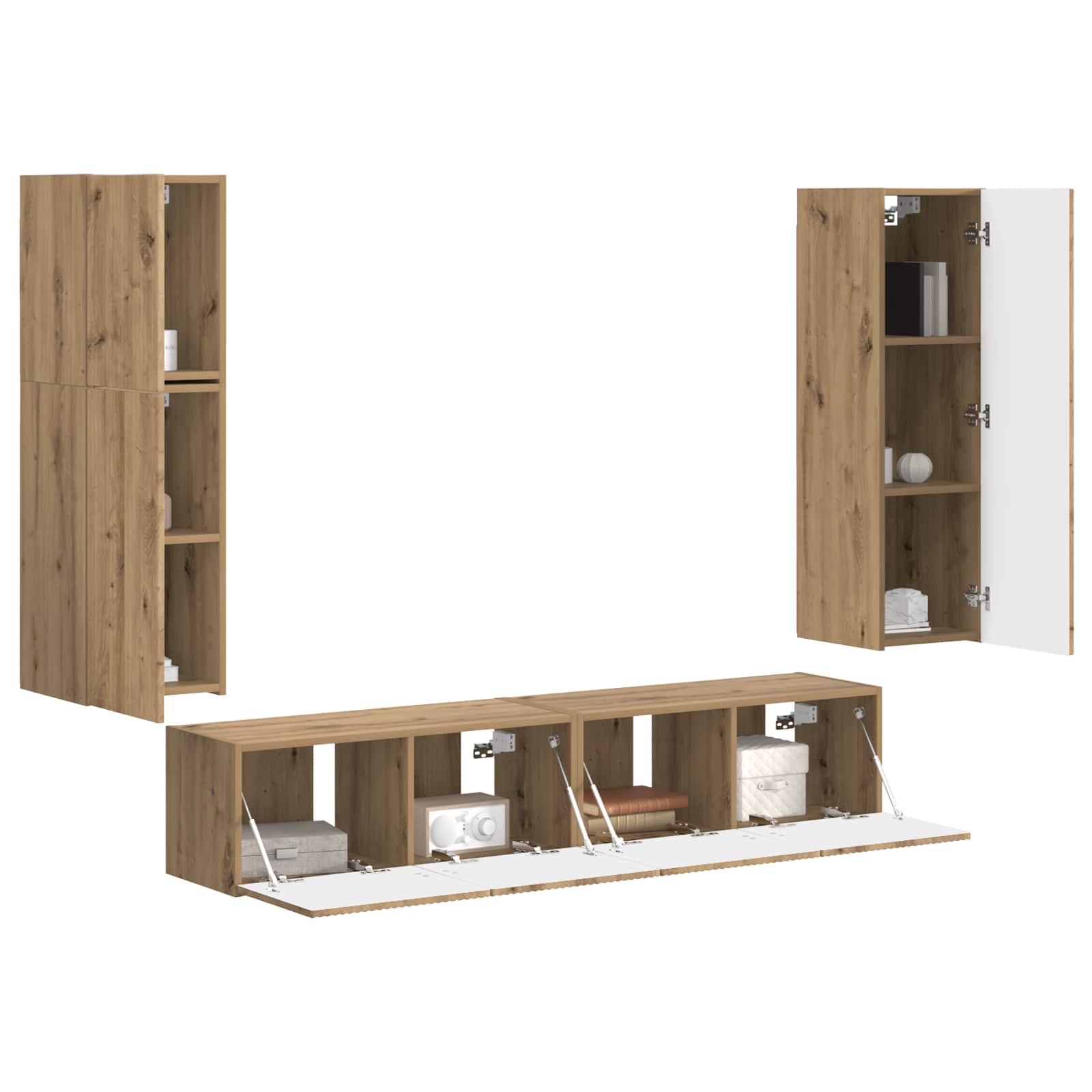 Ensemble meuble TV 4 pcs Chêne artisanal Bois d'ingénierie - XIOS