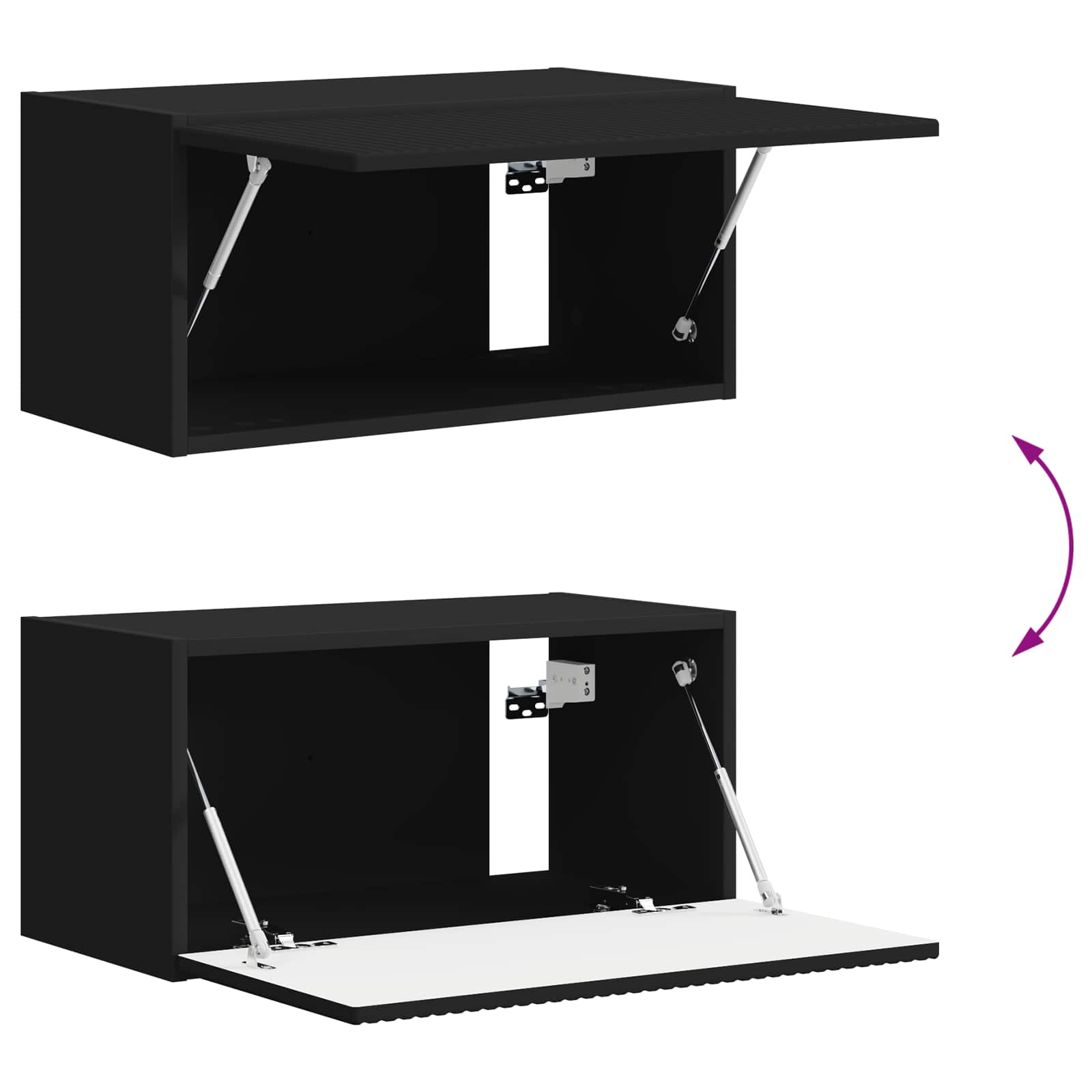 Ensemble meuble TV Montage mural 4 pcs Noir Bois d'ingénierie - XIOS