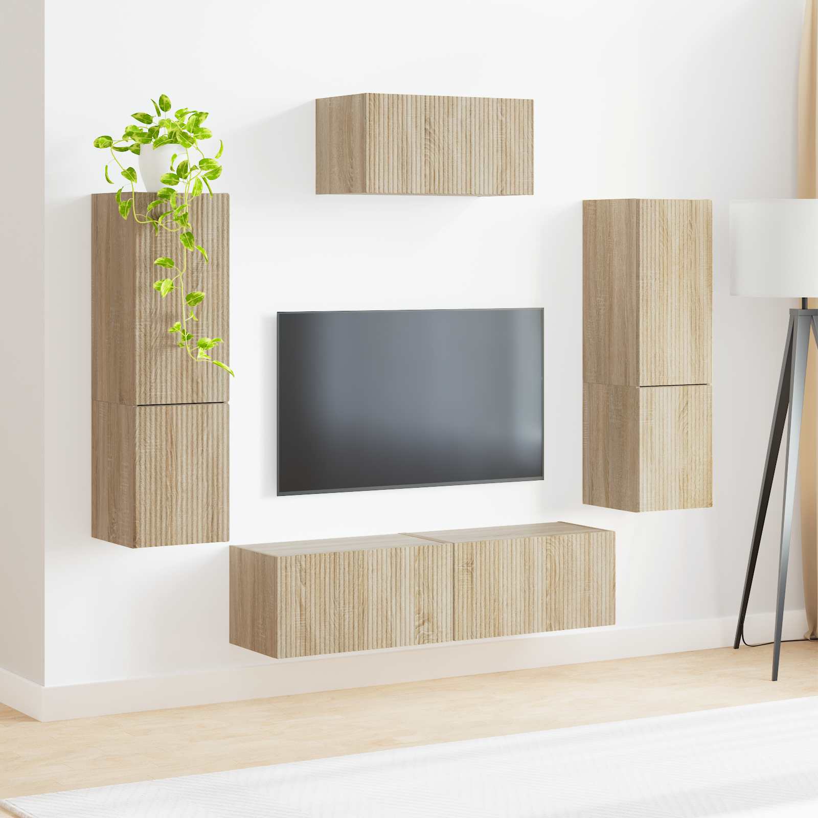 Ensemble meuble TV 4 pcs Chêne Sonoma Bois d'ingénierie - XIOS
