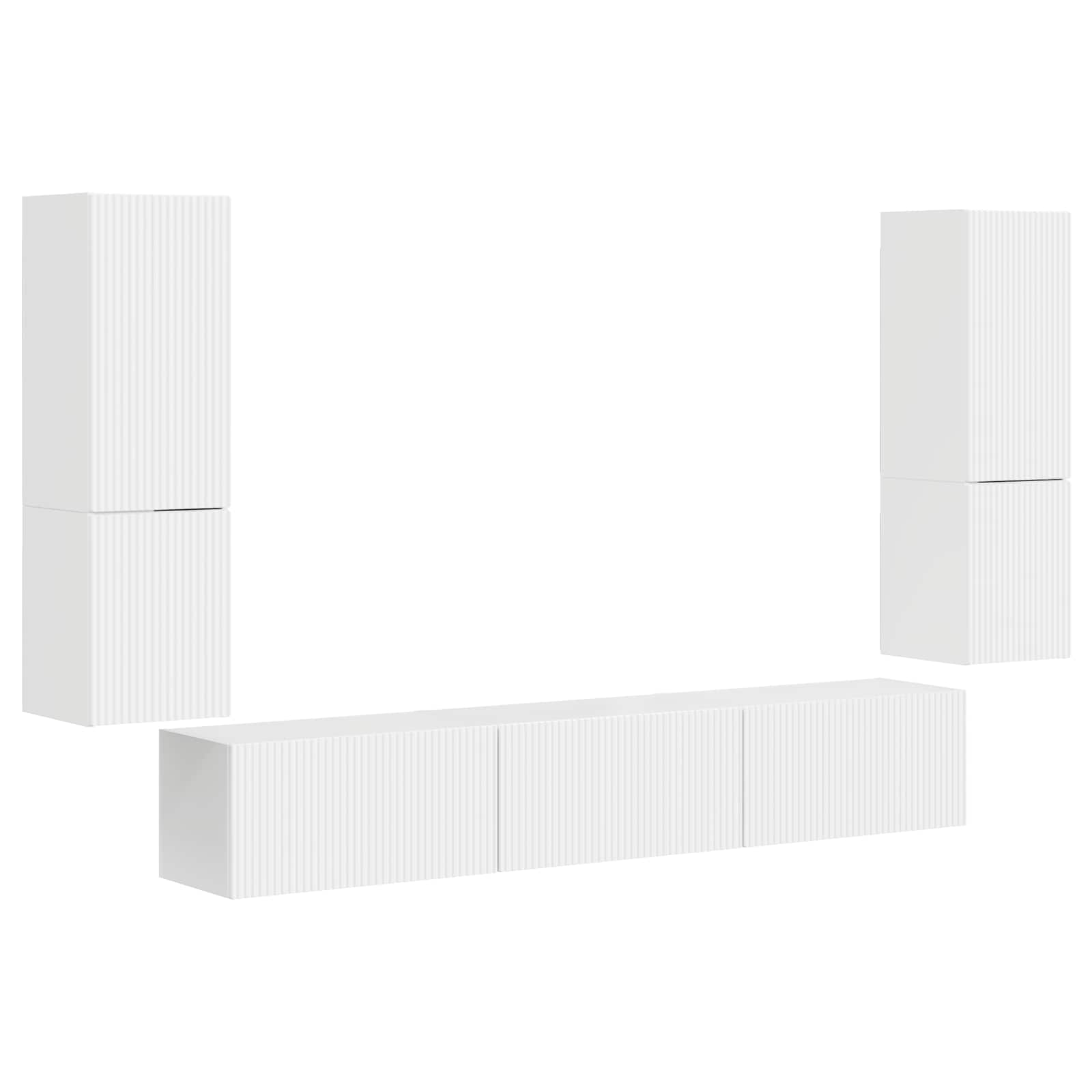 Ensemble meuble TV 4 pcs Blanc brillant Bois d'ingénierie - XIOS