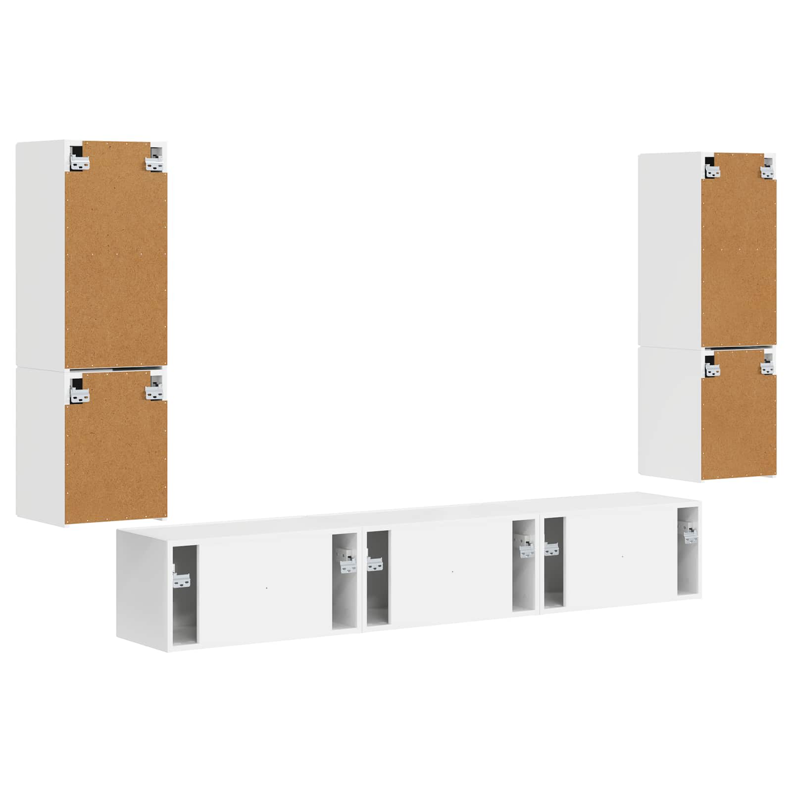 Ensemble meuble TV 4 pcs Blanc brillant Bois d'ingénierie - XIOS