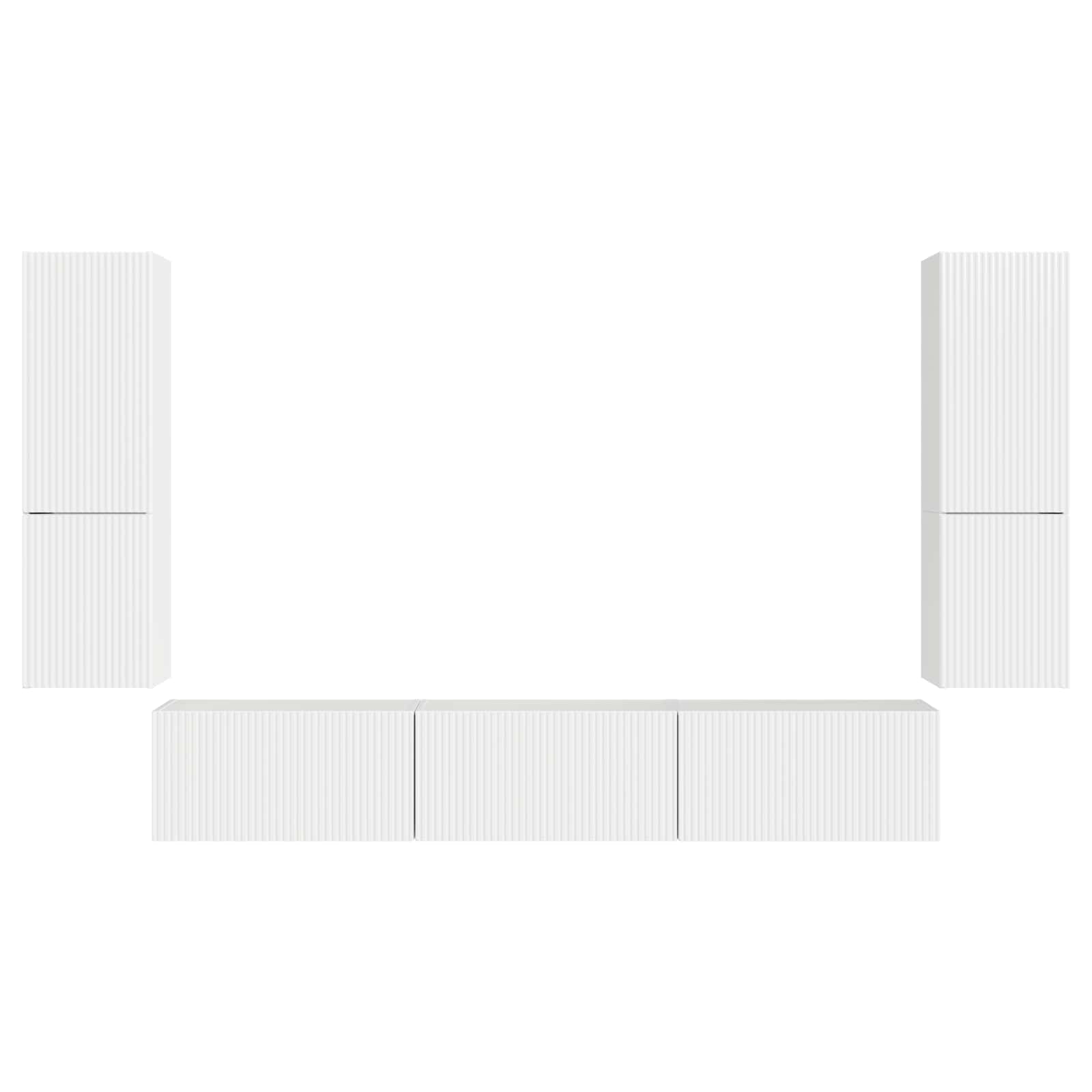 Ensemble meuble TV 4 pcs Blanc brillant Bois d'ingénierie - XIOS