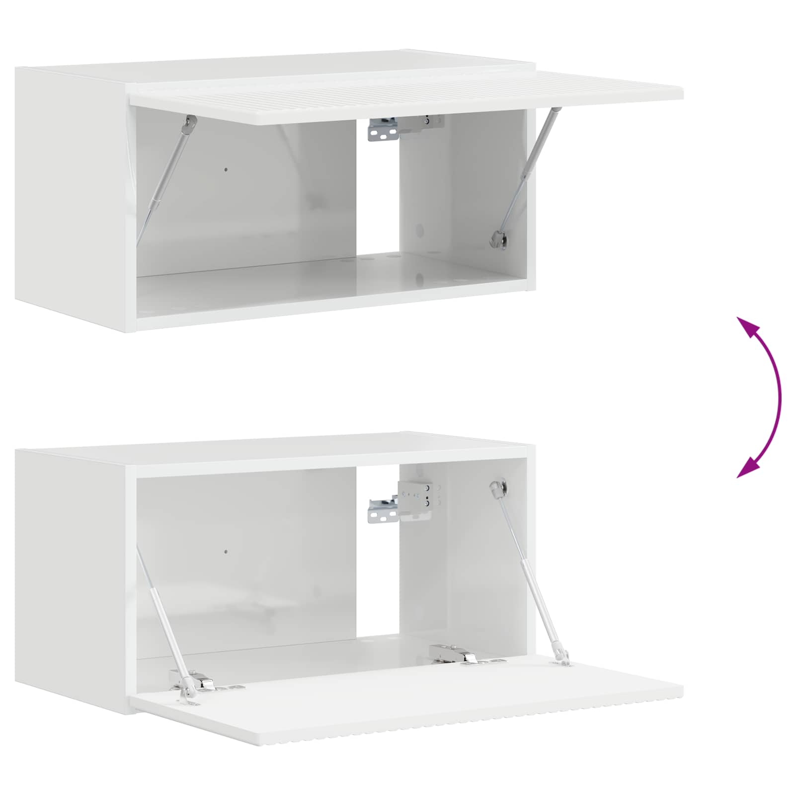 Ensemble meuble TV 4 pcs Blanc brillant Bois d'ingénierie - XIOS