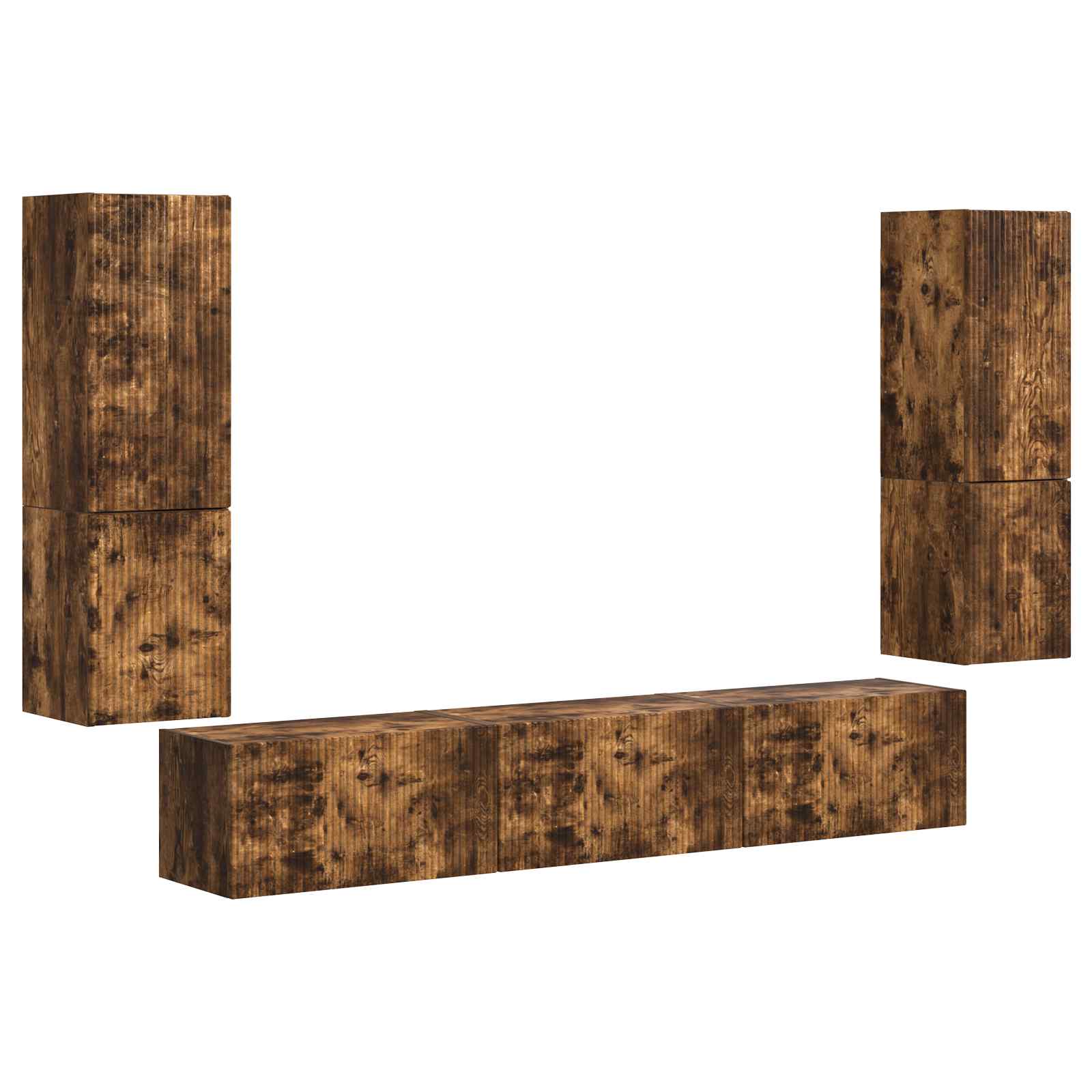 Ensemble meuble TV 4 pcs Chêne fumé Bois d'ingénierie - XIOS