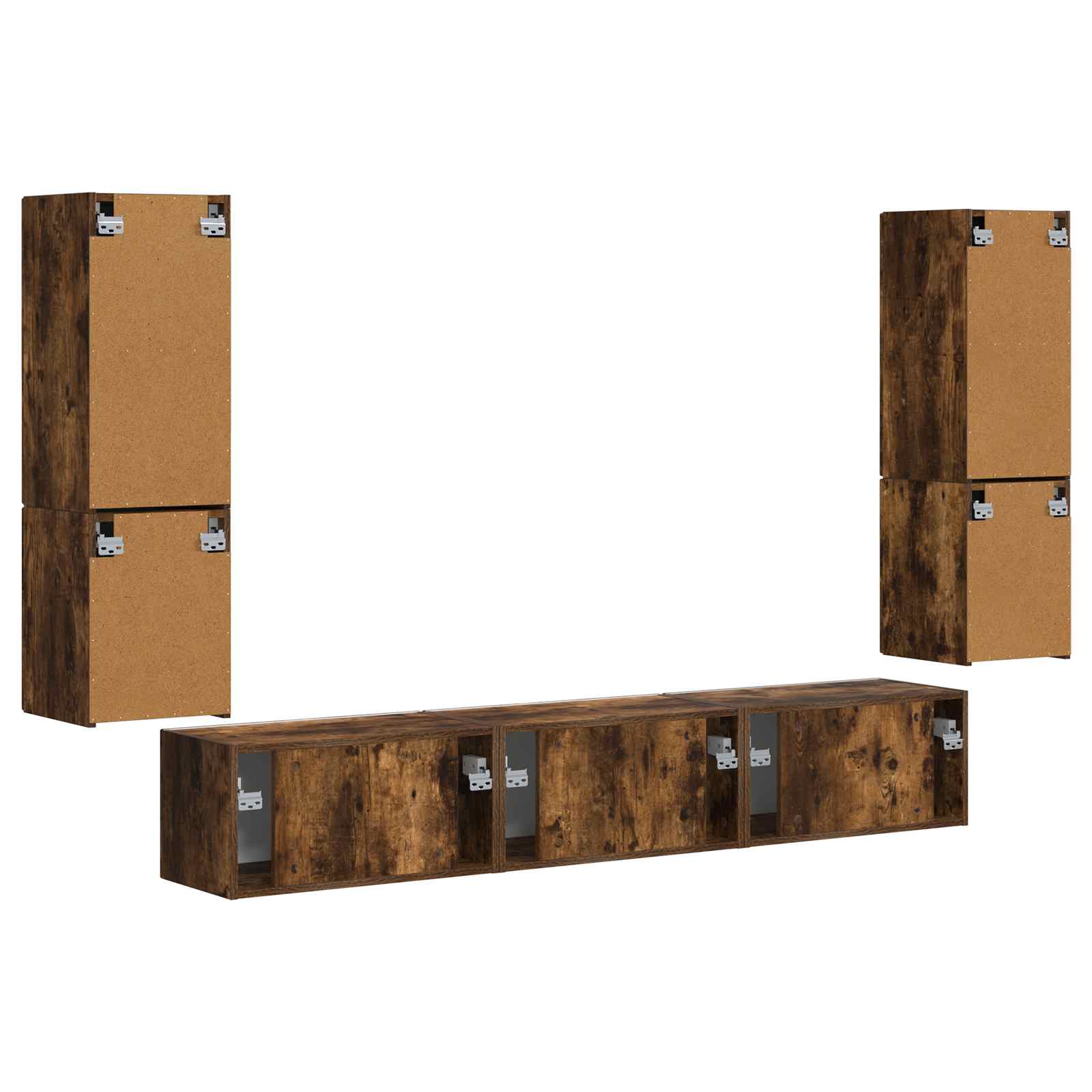 Ensemble meuble TV 4 pcs Chêne fumé Bois d'ingénierie - XIOS