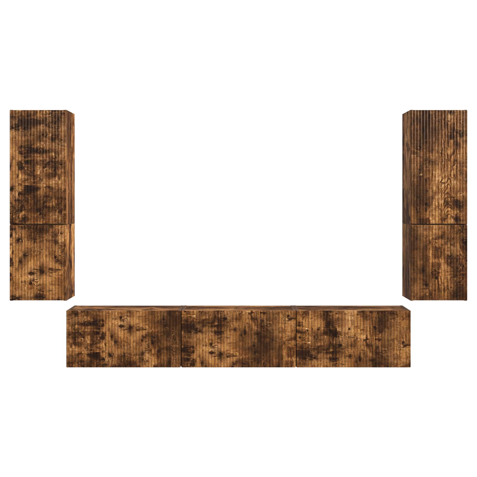 Ensemble meuble TV 4 pcs Chêne fumé Bois d'ingénierie - XIOS