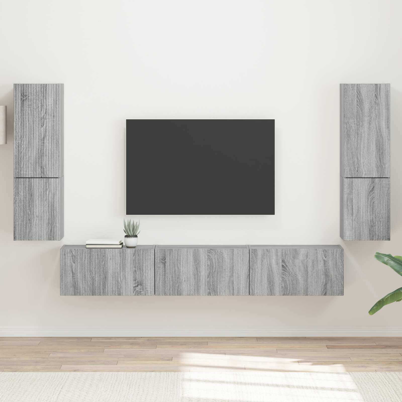 Ensemble meuble TV 4 pcs Gris Sonoma Bois d'ingénierie - XIOS