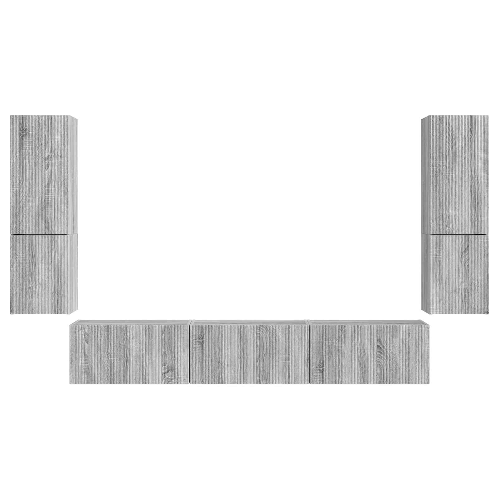 Ensemble meuble TV 4 pcs Gris Sonoma Bois d'ingénierie - XIOS