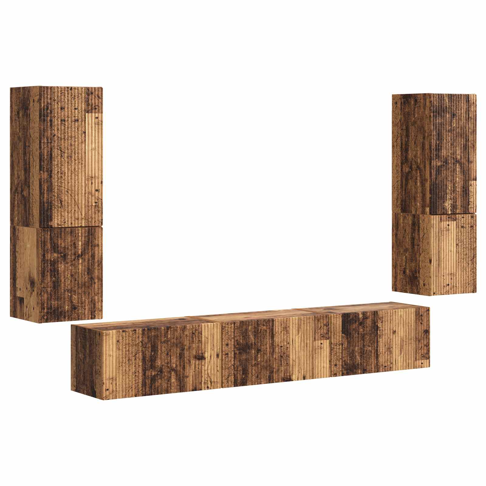 Ensemble meuble TV 4 pcs Bois ancien Bois d'ingénierie - XIOS