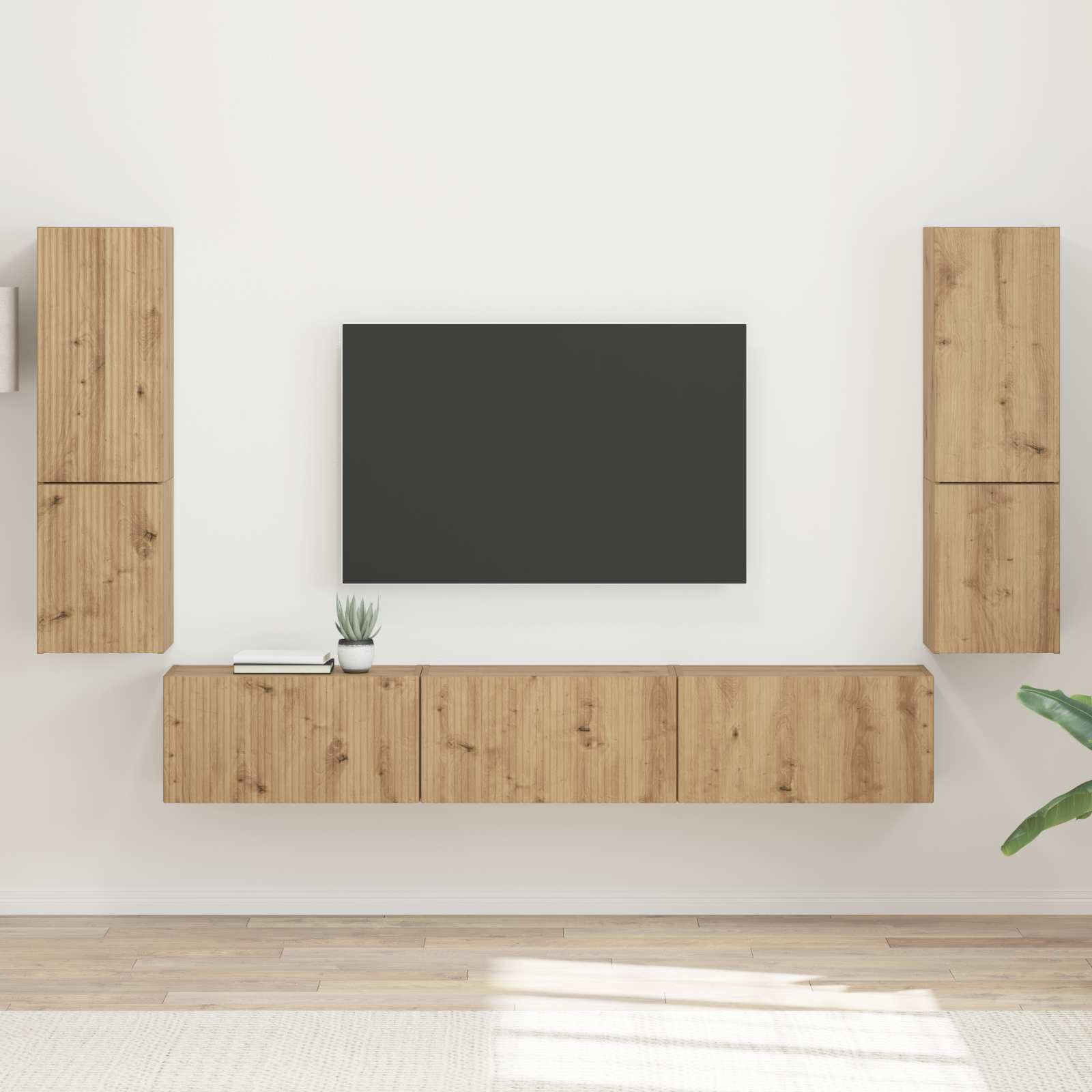 Ensemble meuble TV 4 pcs Chêne artisanal Bois d'ingénierie - XIOS