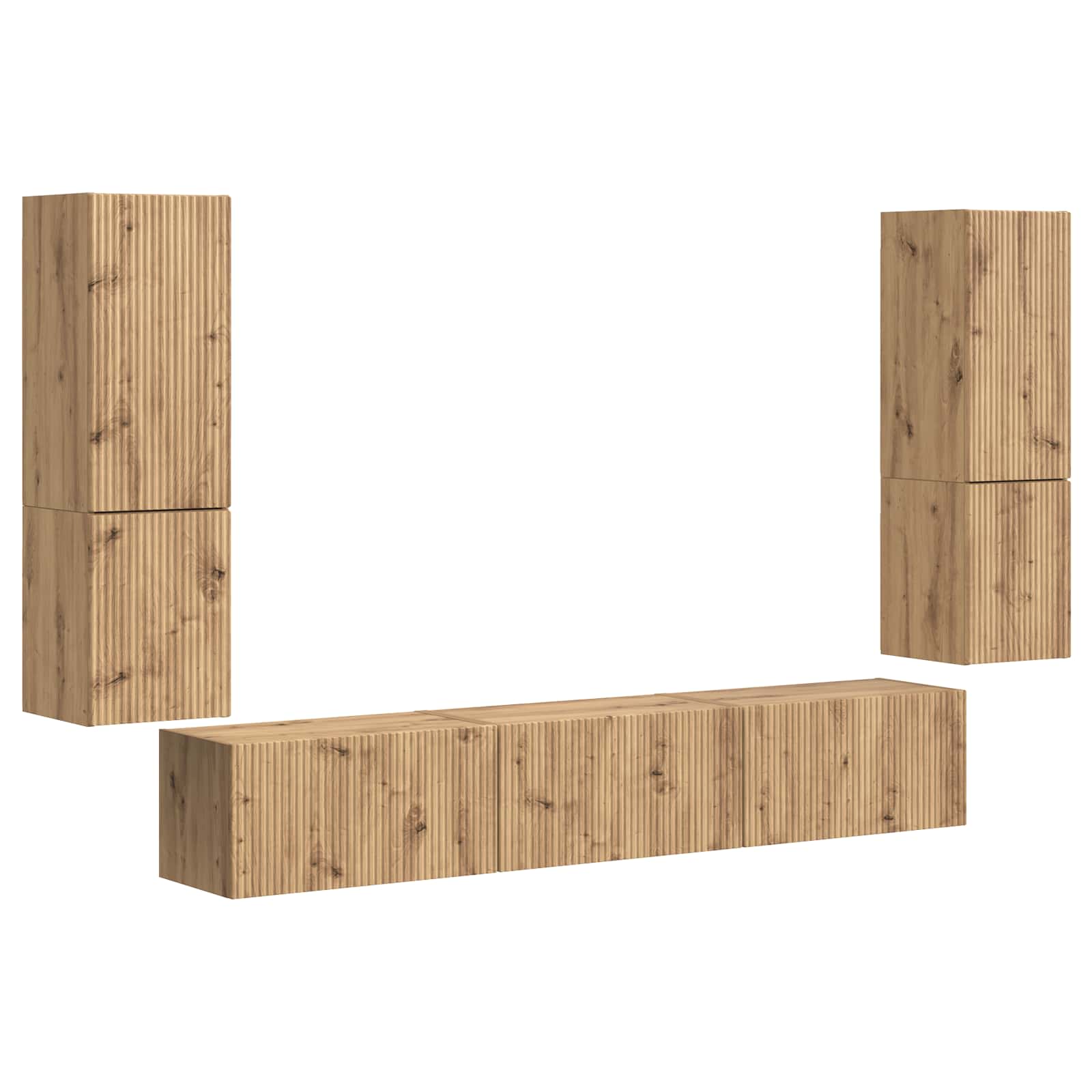 Ensemble meuble TV 4 pcs Chêne artisanal Bois d'ingénierie - XIOS