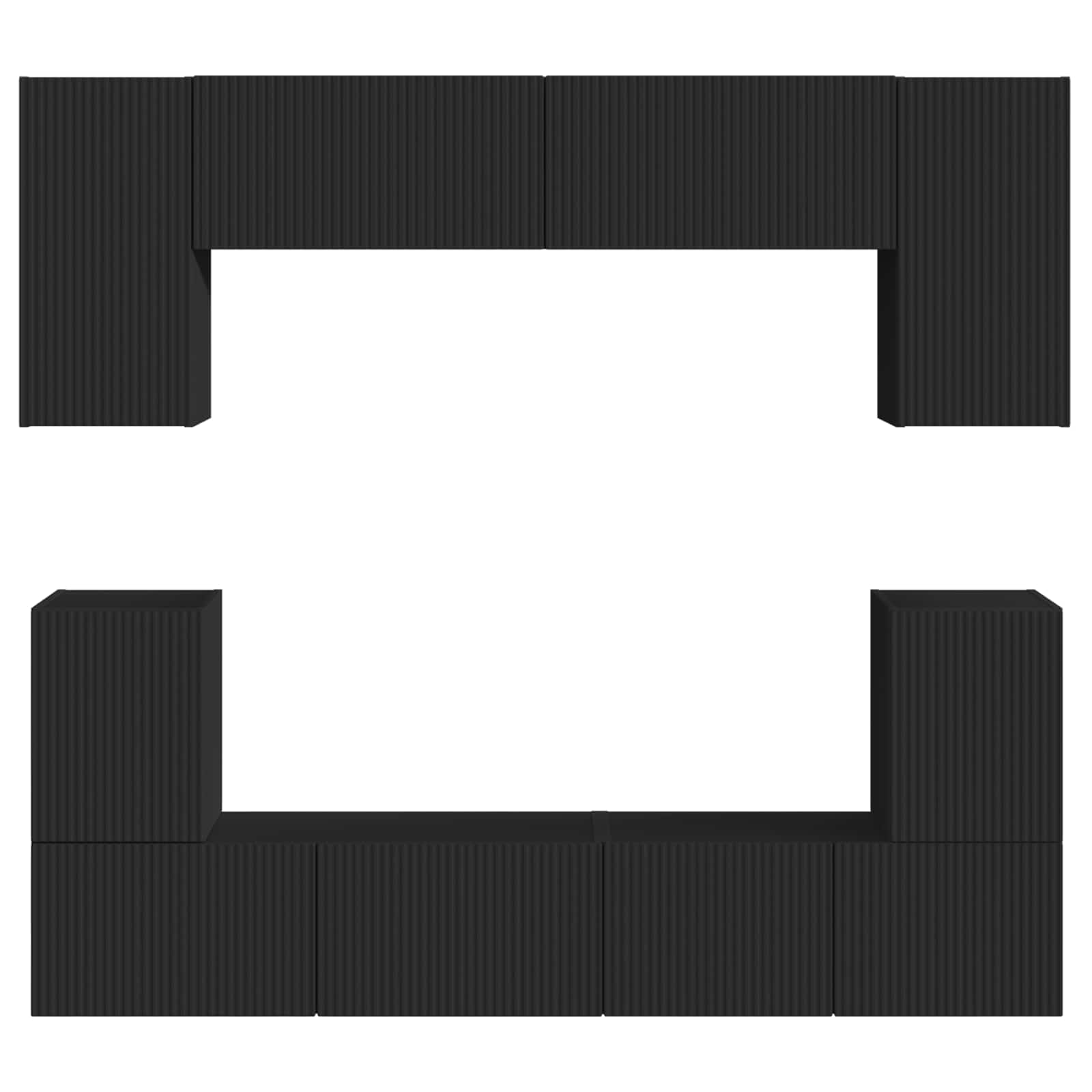 Ensemble meuble TV Montage mural 5 pcs Noir Bois d'ingénierie - XIOS
